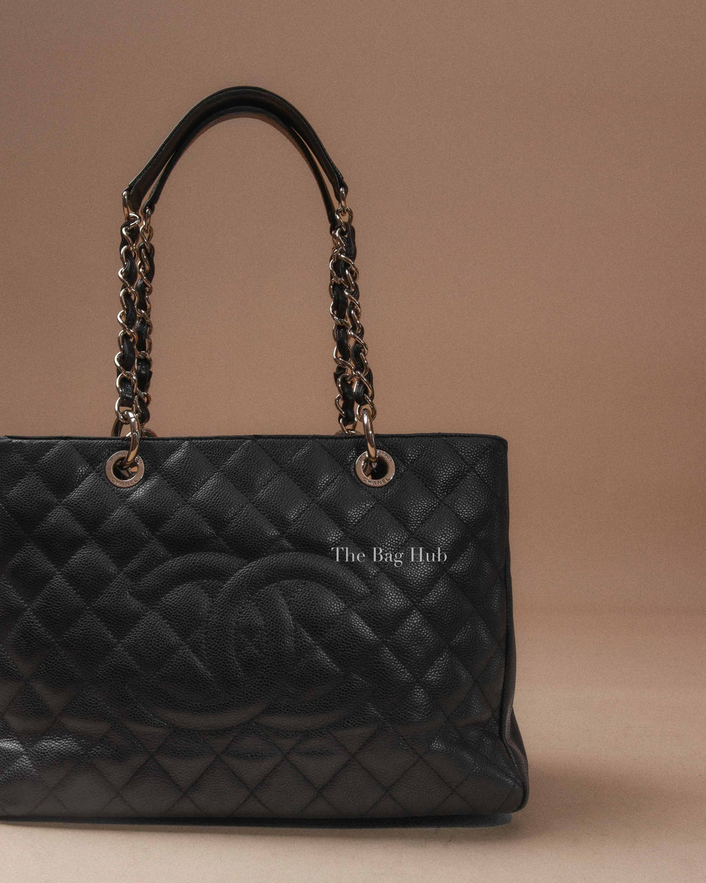 Chanel Black Caviar Quilted Grand Shopping Tote Bag SHW