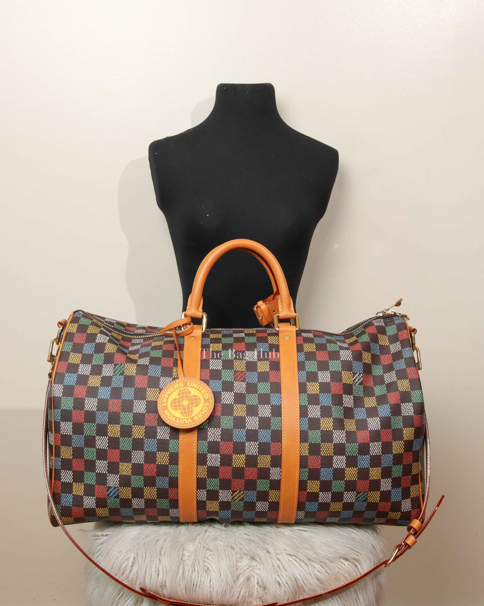 Louis Vuitton Multicolor Damier Ebene Canvas Keepall Bandouliere 50