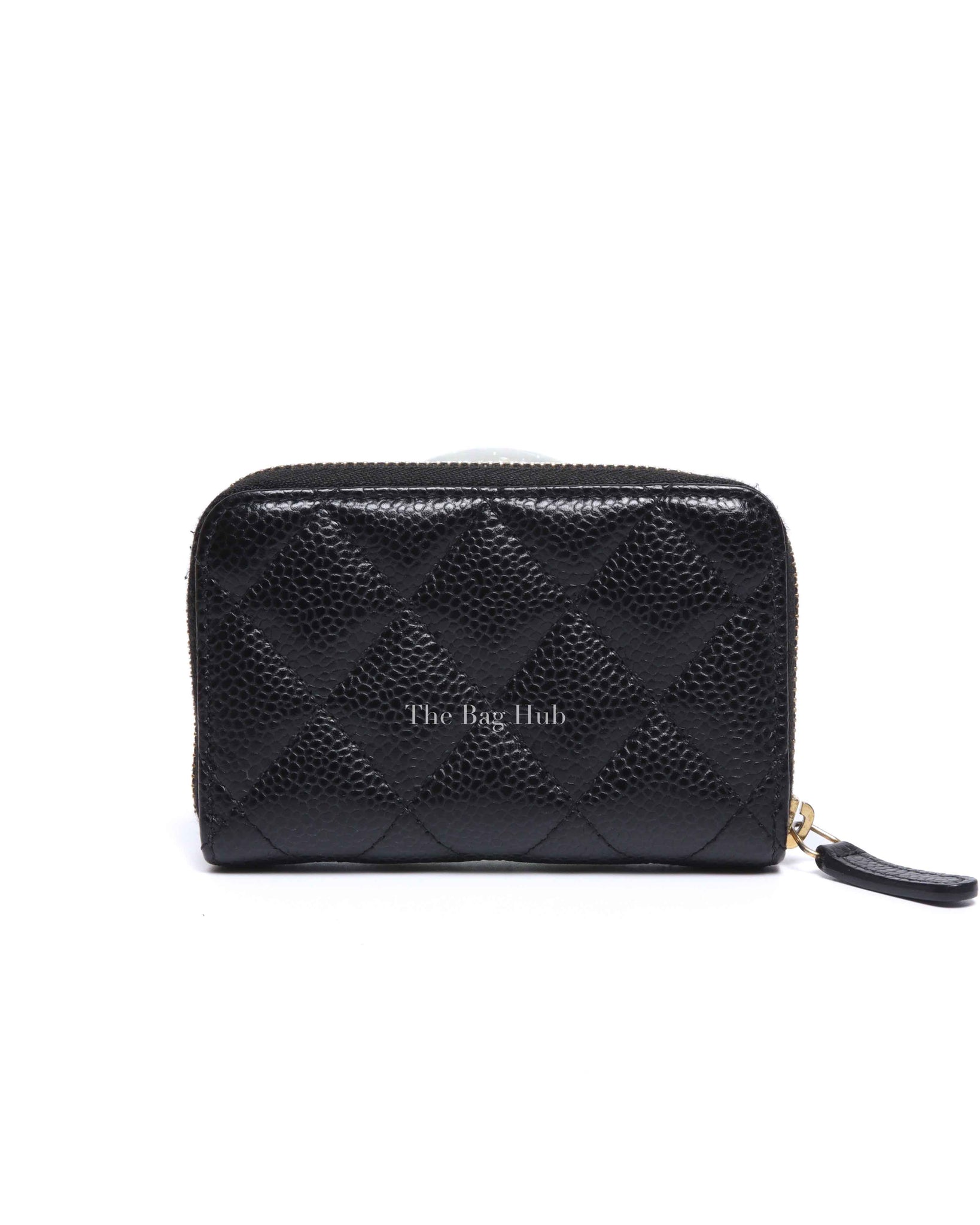 Chanel Black Caviar Quilted Classic Zipped Coin Purse GHW