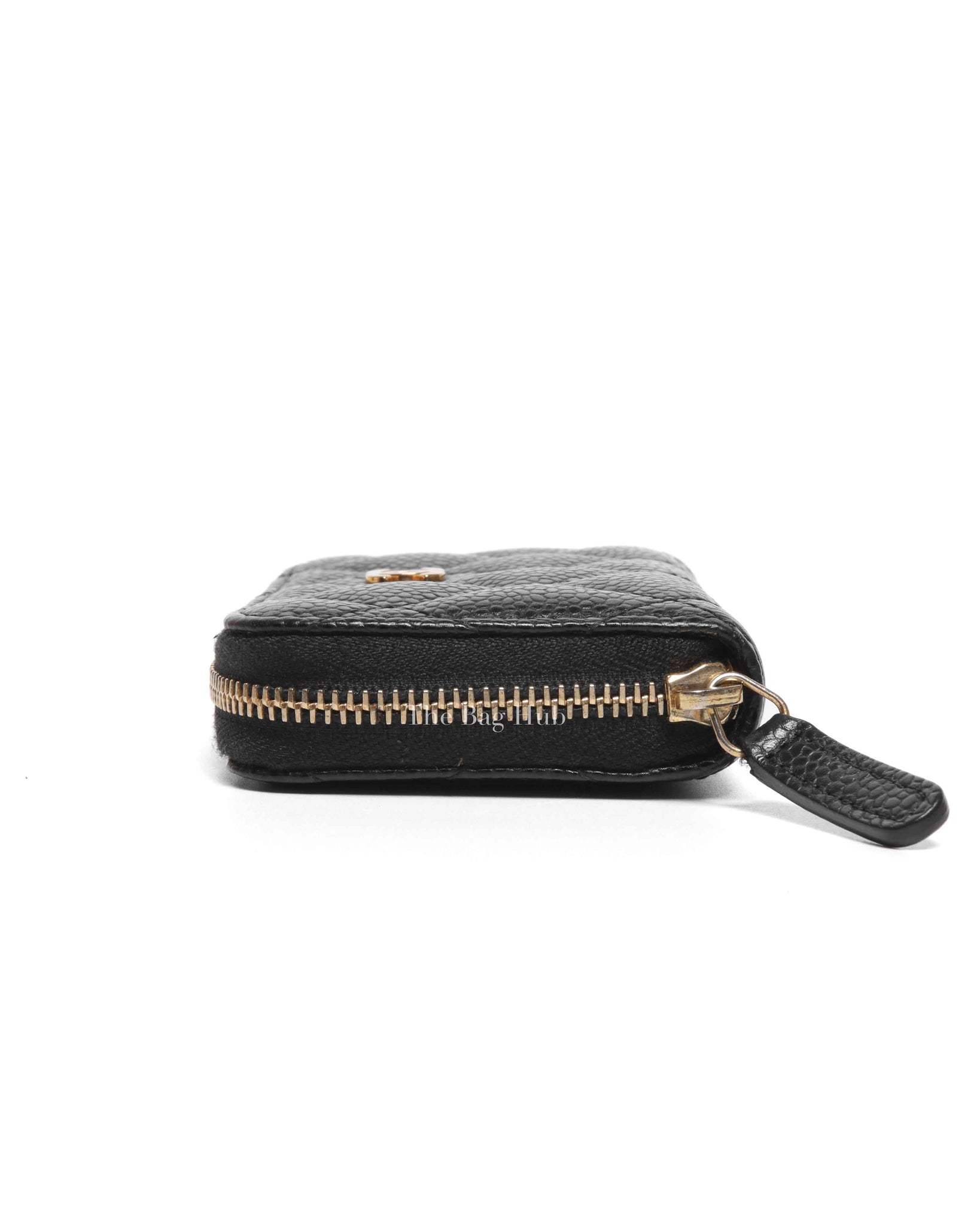 Chanel Black Caviar Quilted Classic Zipped Coin Purse GHW