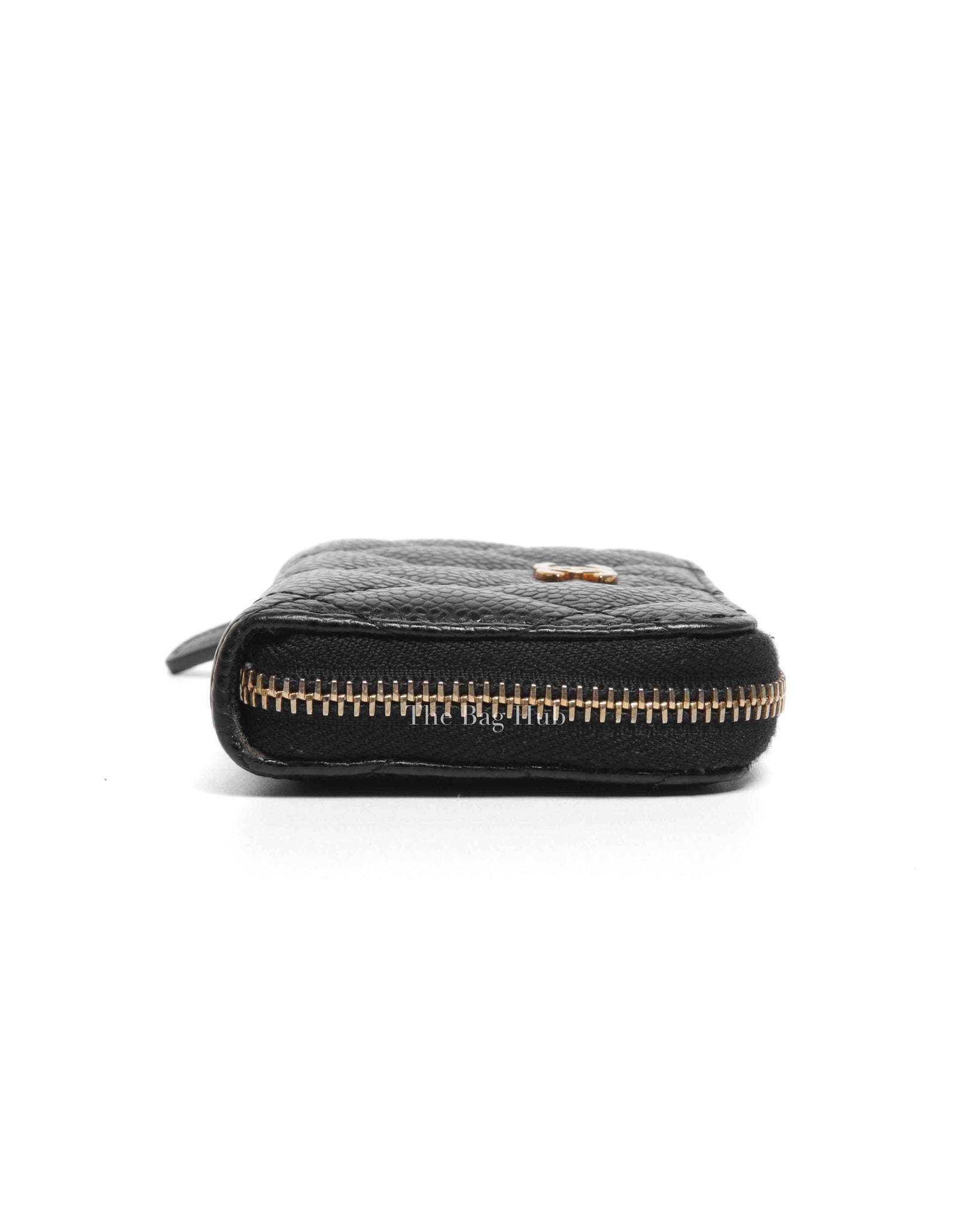 Chanel Black Caviar Quilted Classic Zipped Coin Purse GHW