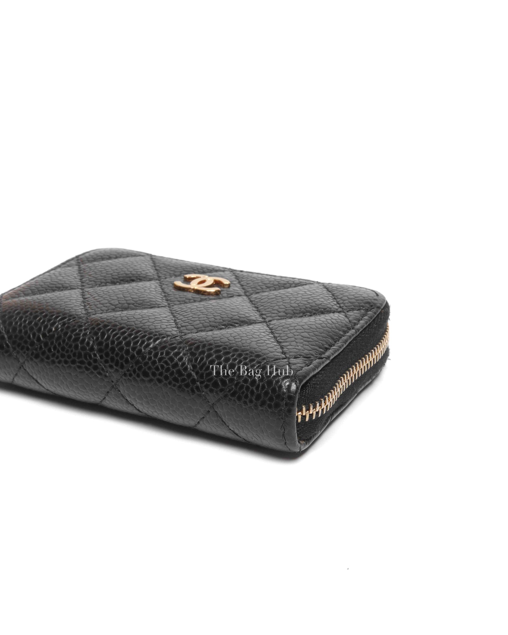 Chanel Black Caviar Quilted Classic Zipped Coin Purse GHW