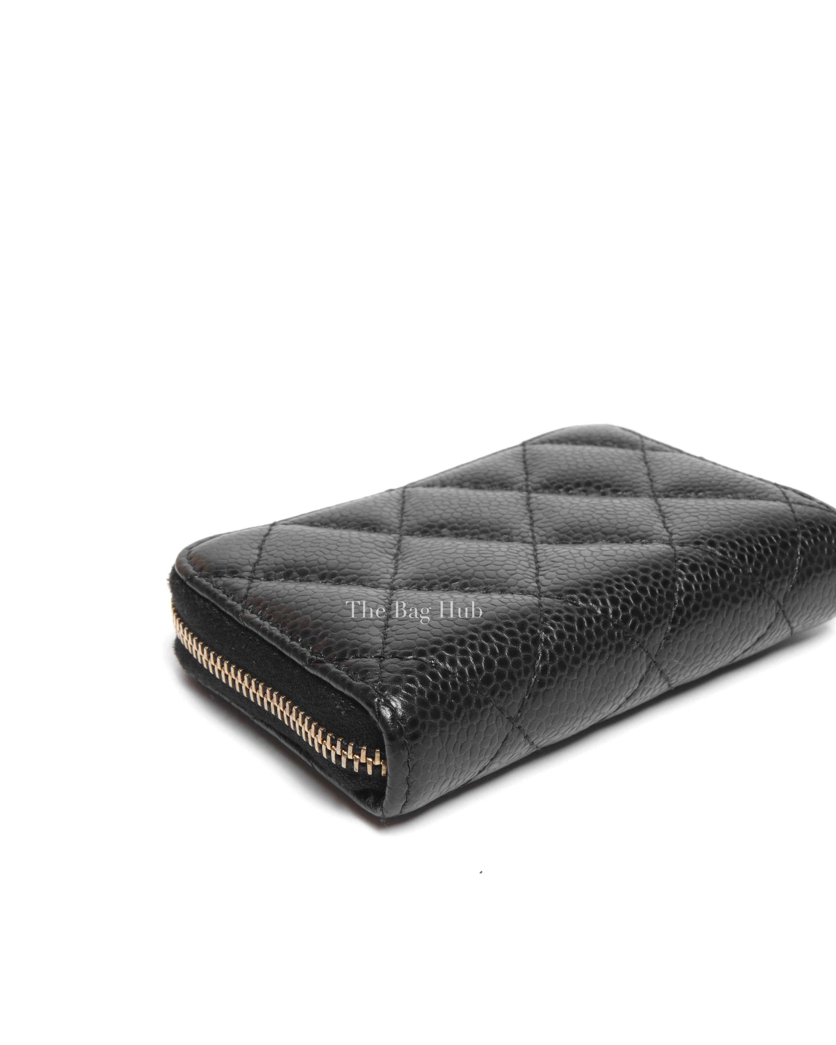 Chanel Black Caviar Quilted Classic Zipped Coin Purse GHW