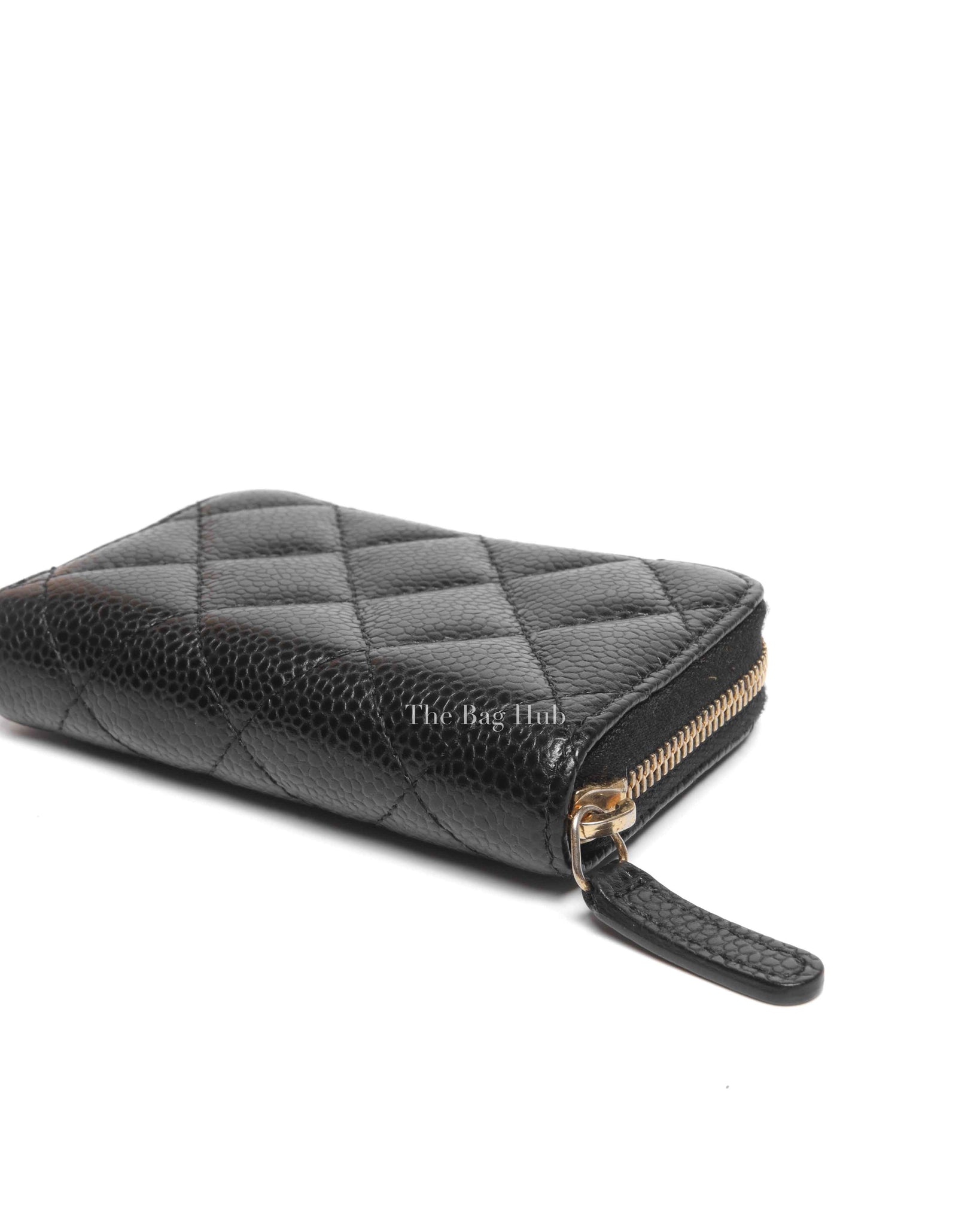 Chanel Black Caviar Quilted Classic Zipped Coin Purse GHW