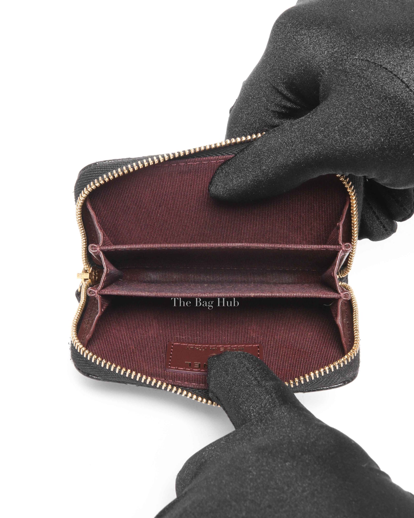 Chanel Black Caviar Quilted Classic Zipped Coin Purse GHW