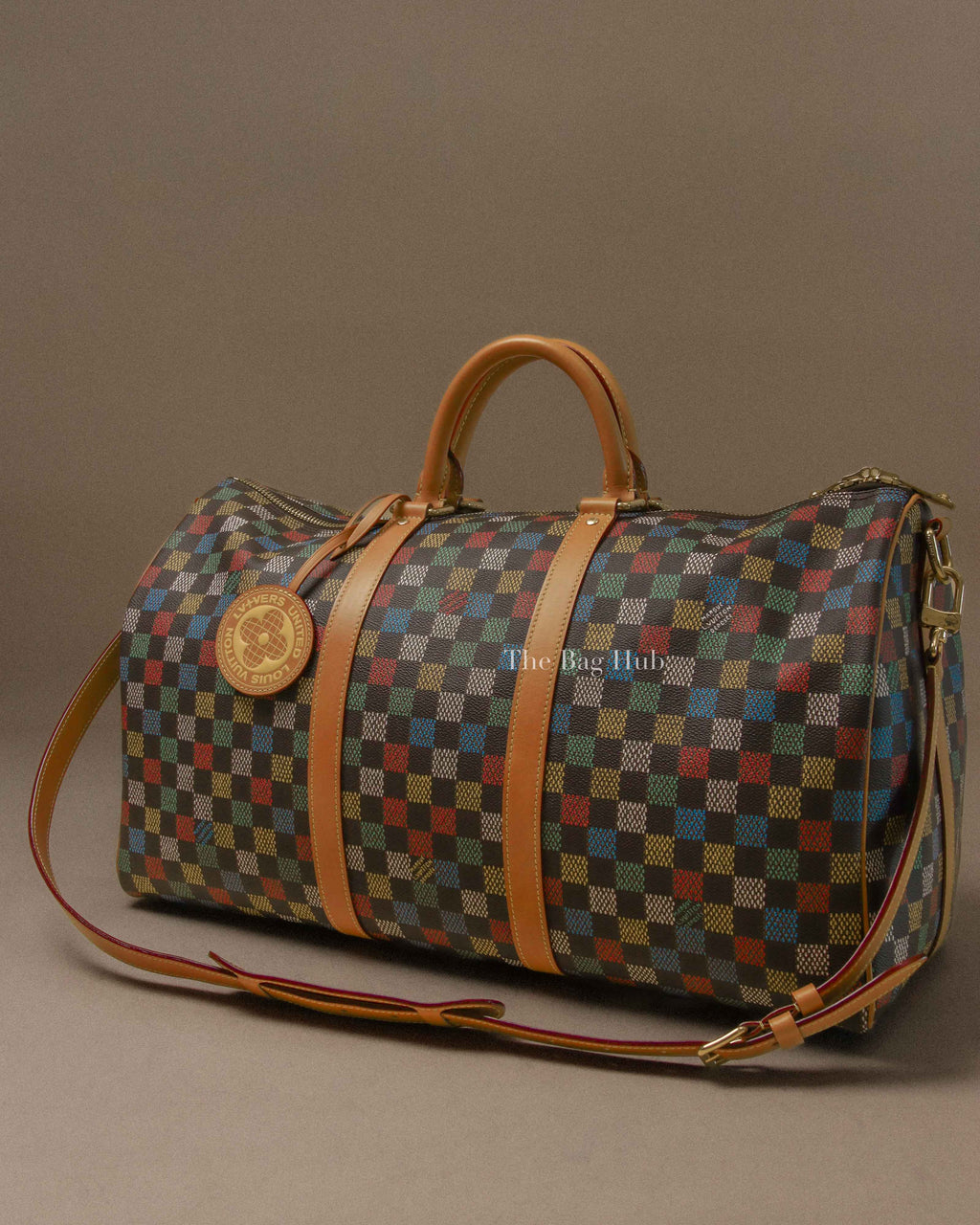 Louis Vuitton Multicolor Damier Ebene Canvas Keepall Bandouliere 50