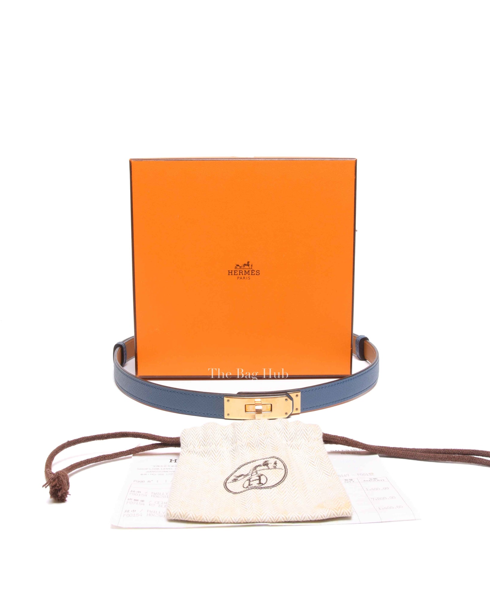 Hermes Bleu Agate Epsom Kelly Belt RGHW