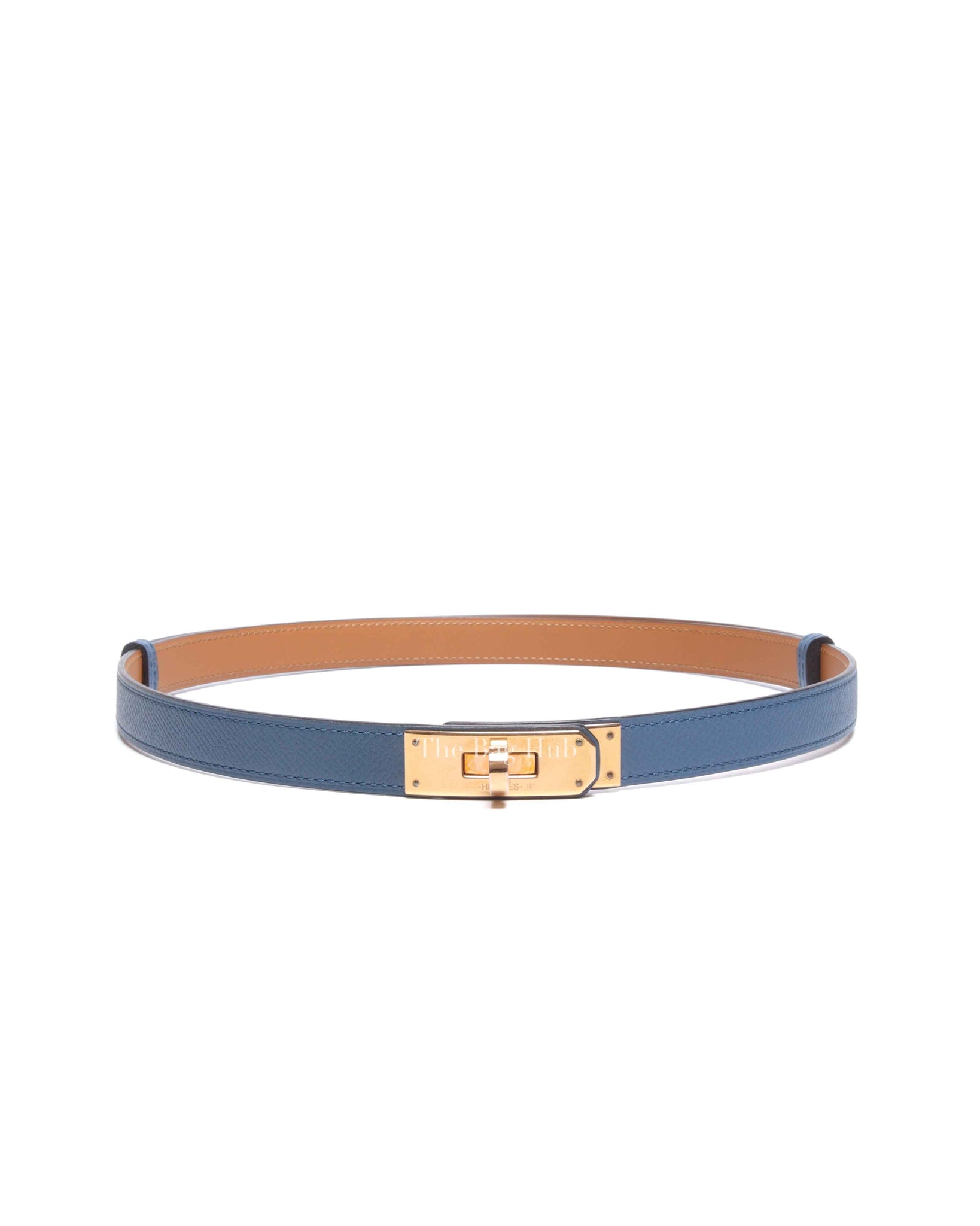 Hermes Bleu Agate Epsom Kelly Belt RGHW