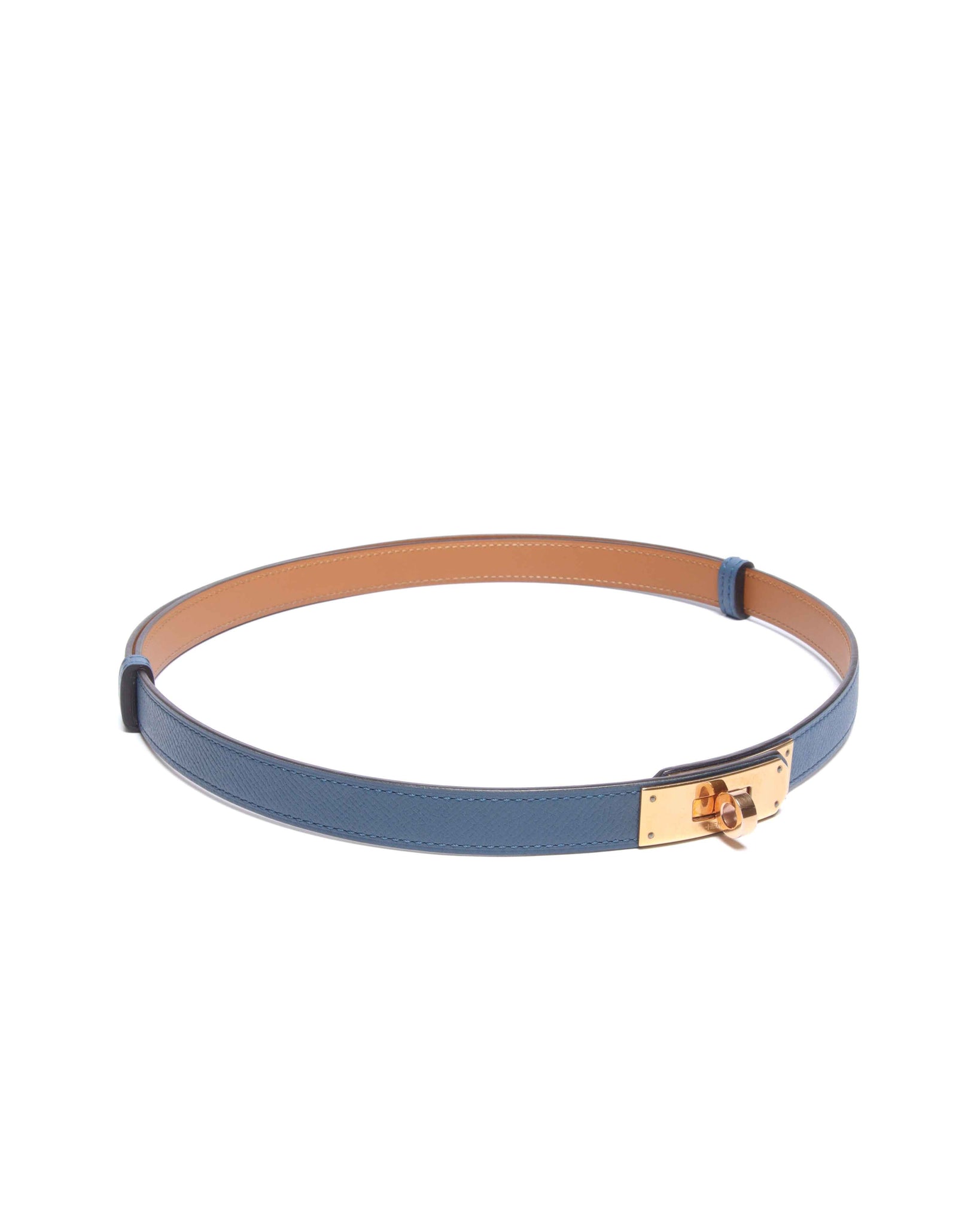 Hermes Bleu Agate Epsom Kelly Belt RGHW