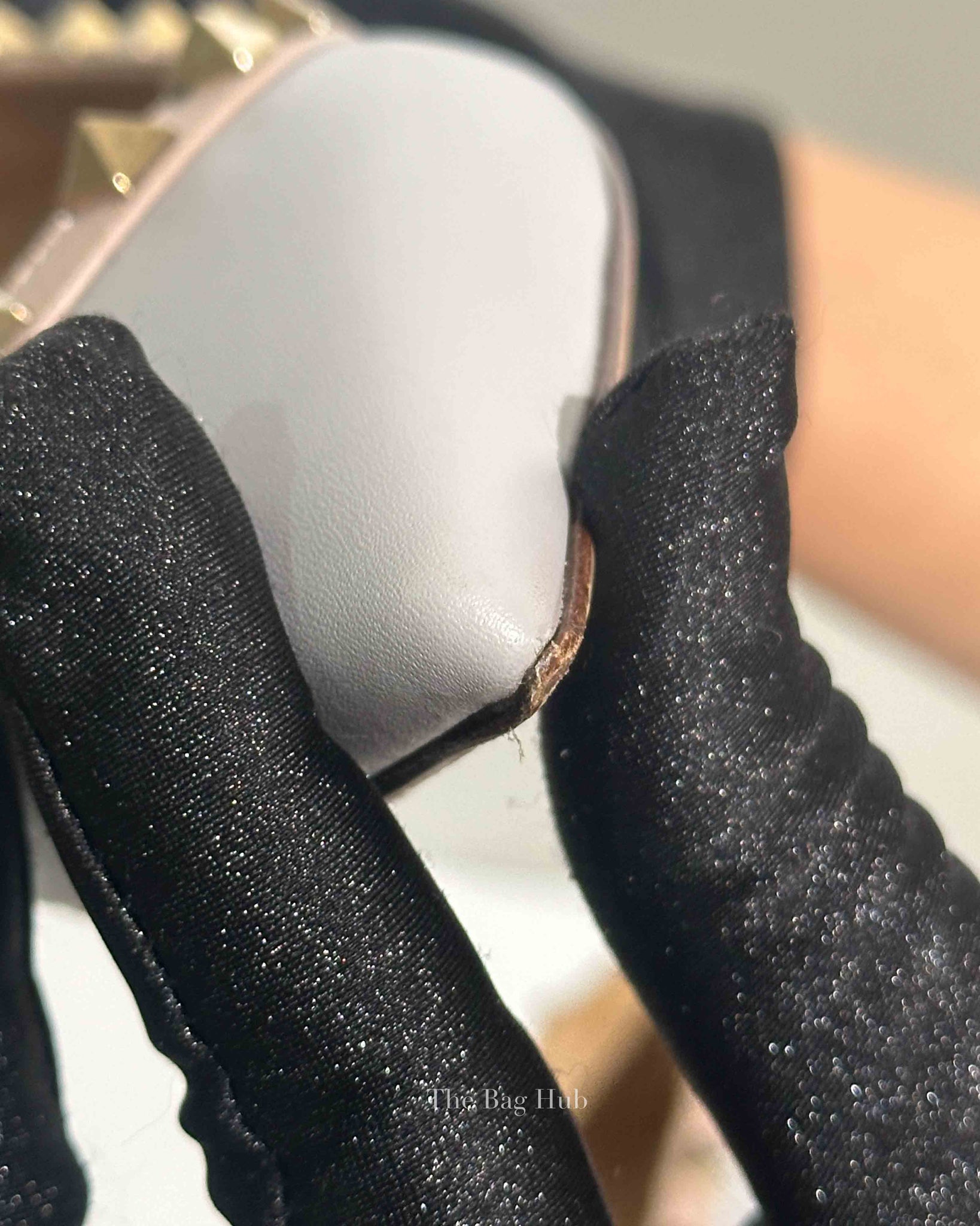 Valentino Blue/Beige Leather Rockstud Ballet Flats Size 36.5