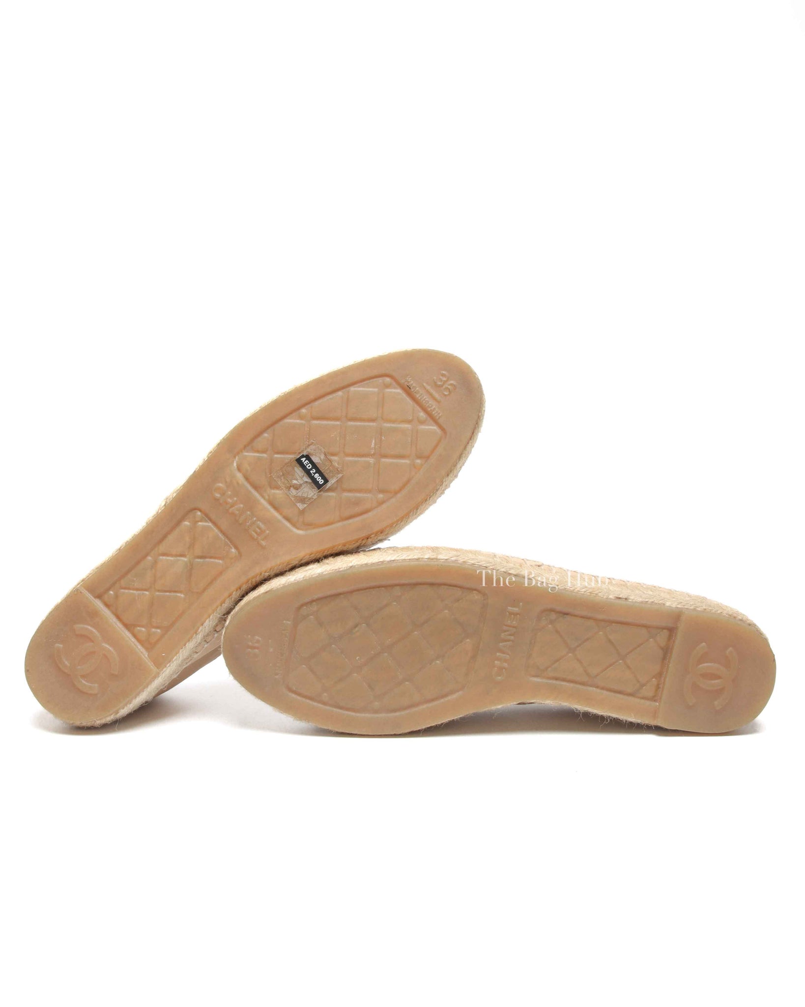 Chanel Black/Beige Lambskin CC Espadrilles Size 36C