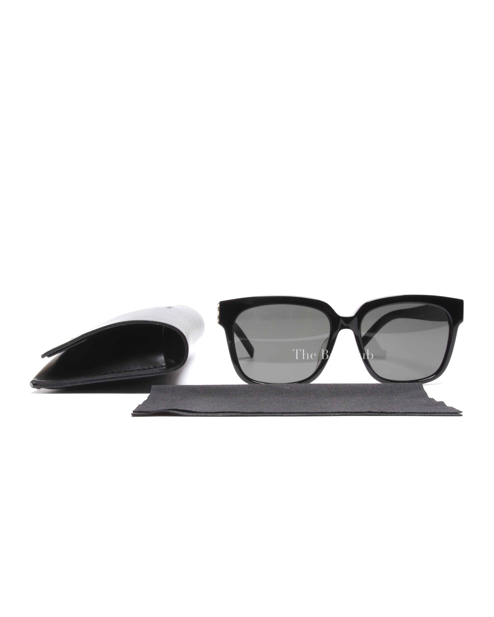 Saint Laurent Black Acetate Monogram SL M40 Square Framed Sunglasses