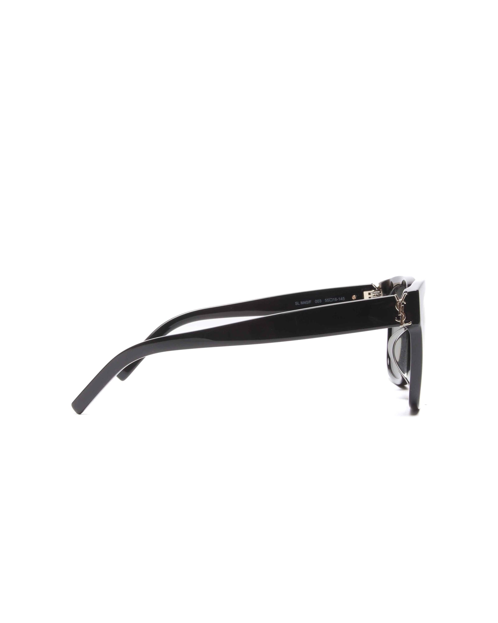 Saint Laurent Black Acetate Monogram SL M40 Square Framed Sunglasses