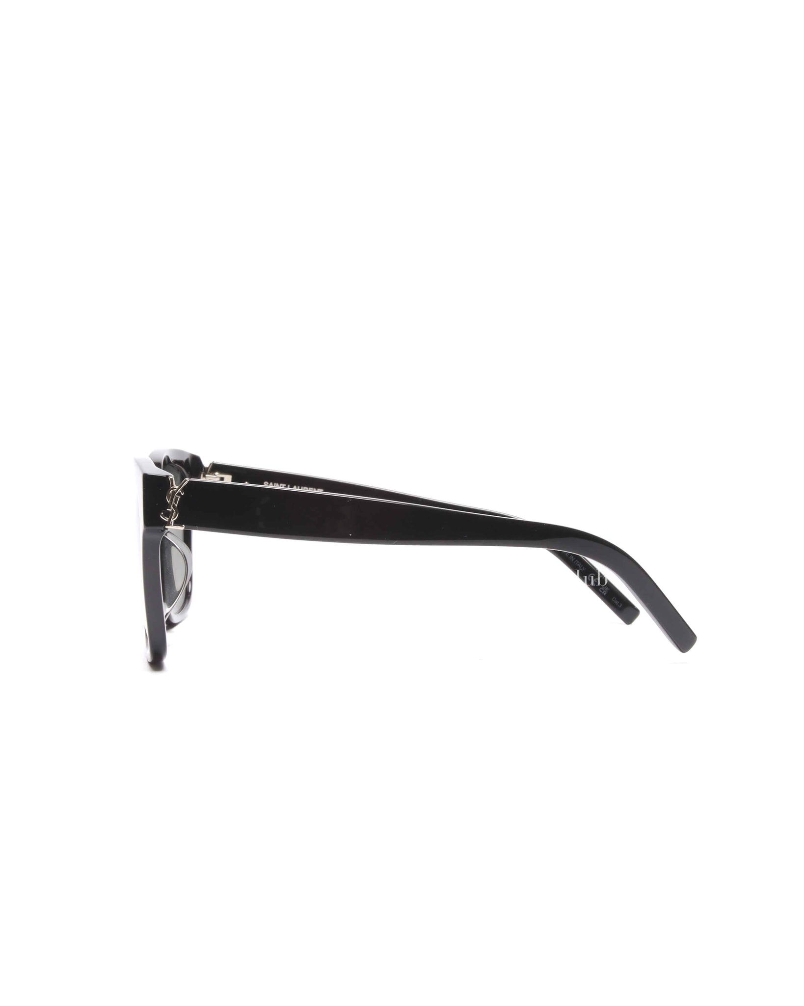 Saint Laurent Black Acetate Monogram SL M40 Square Framed Sunglasses