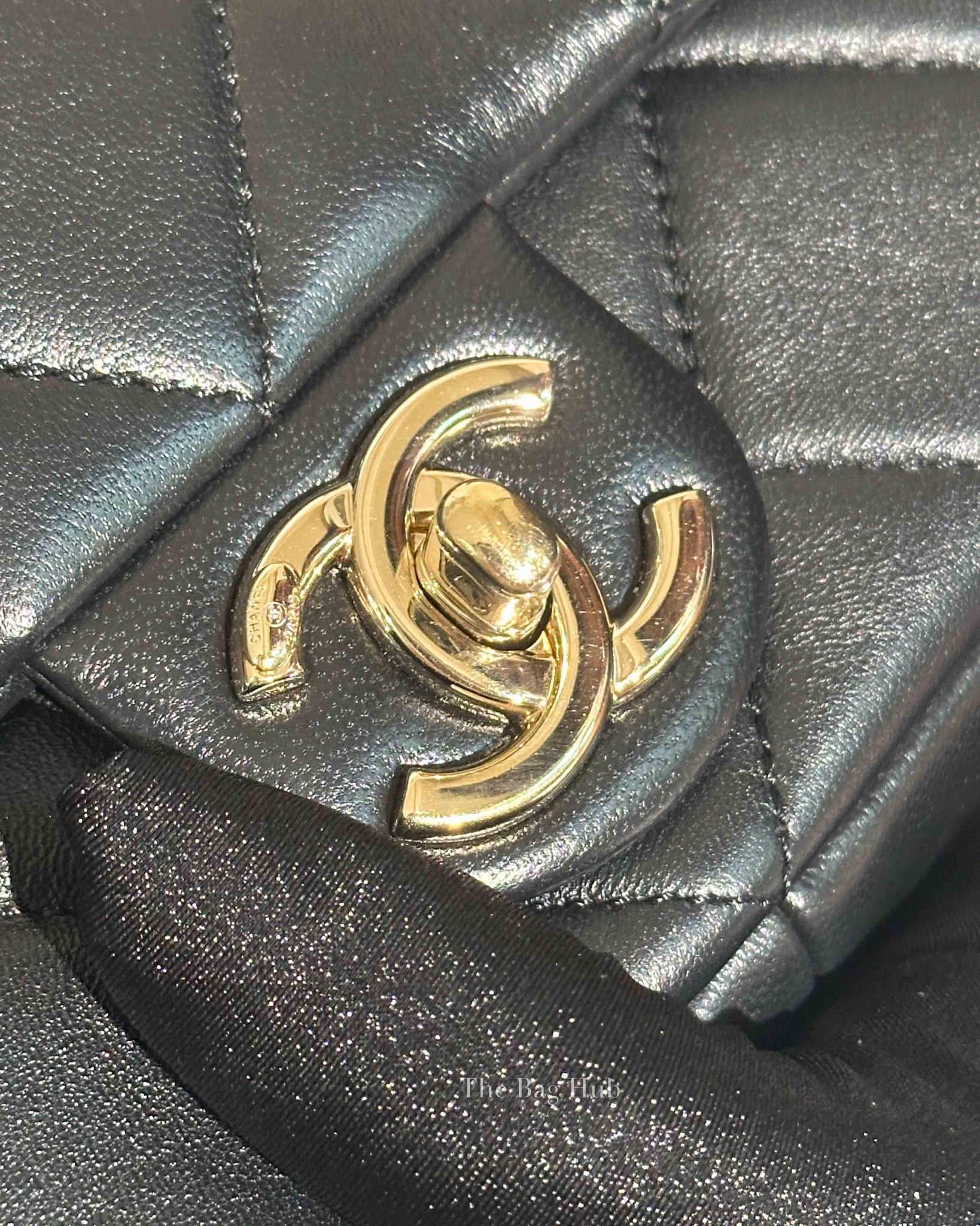 Chanel Black Lambskin Quilted Classic Flap Bag
