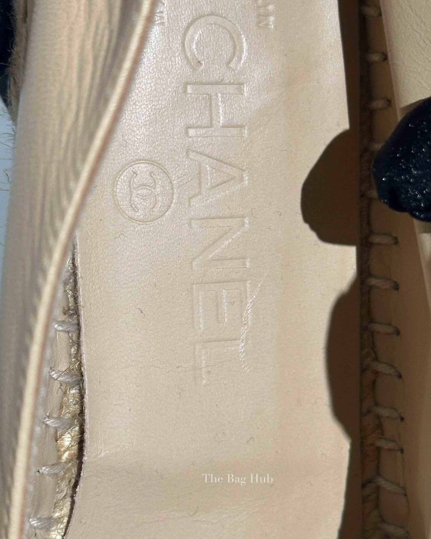 Chanel Black/Beige Lambskin CC Espadrilles Size 36C