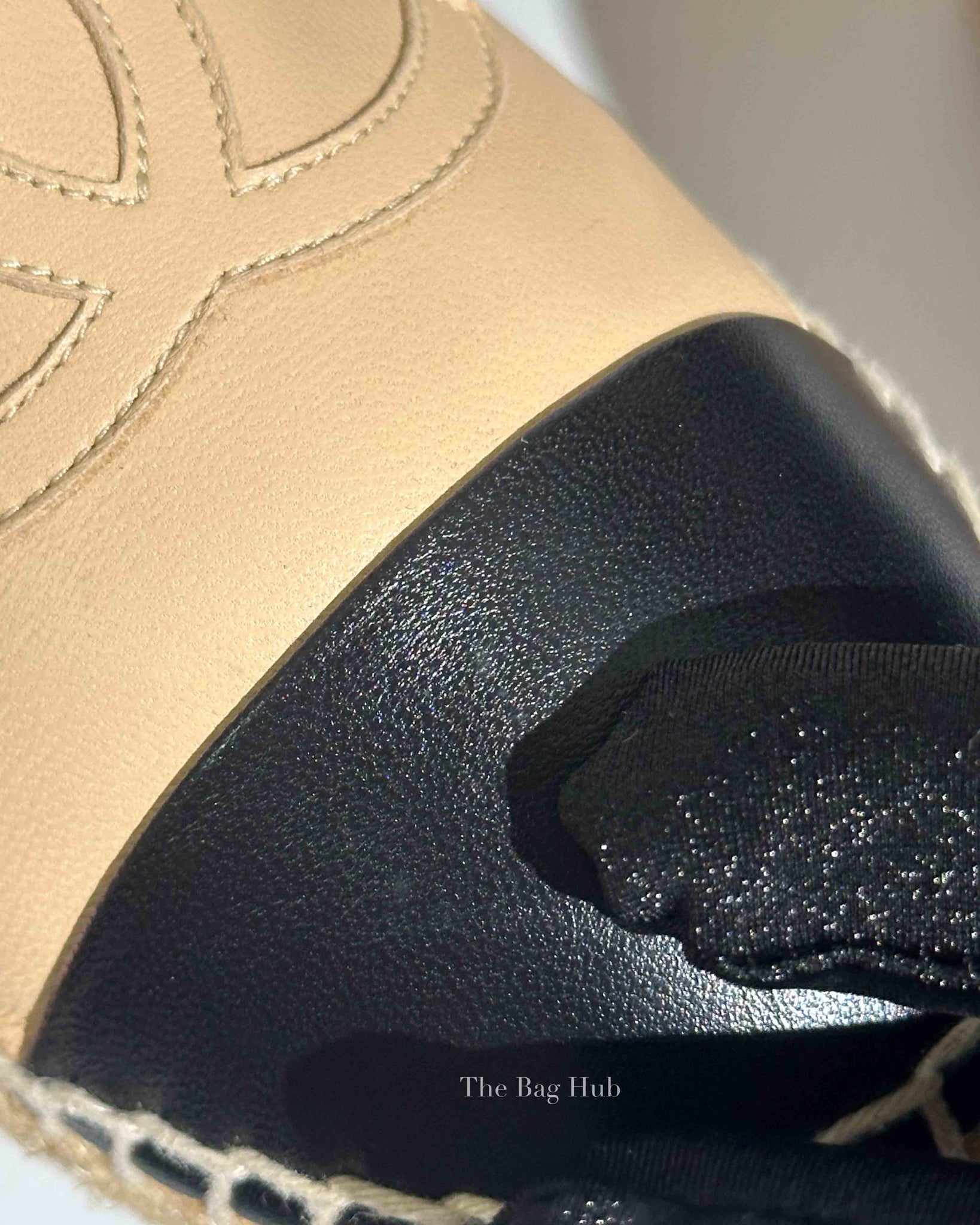 Chanel Black/Beige Lambskin CC Espadrilles Size 36C