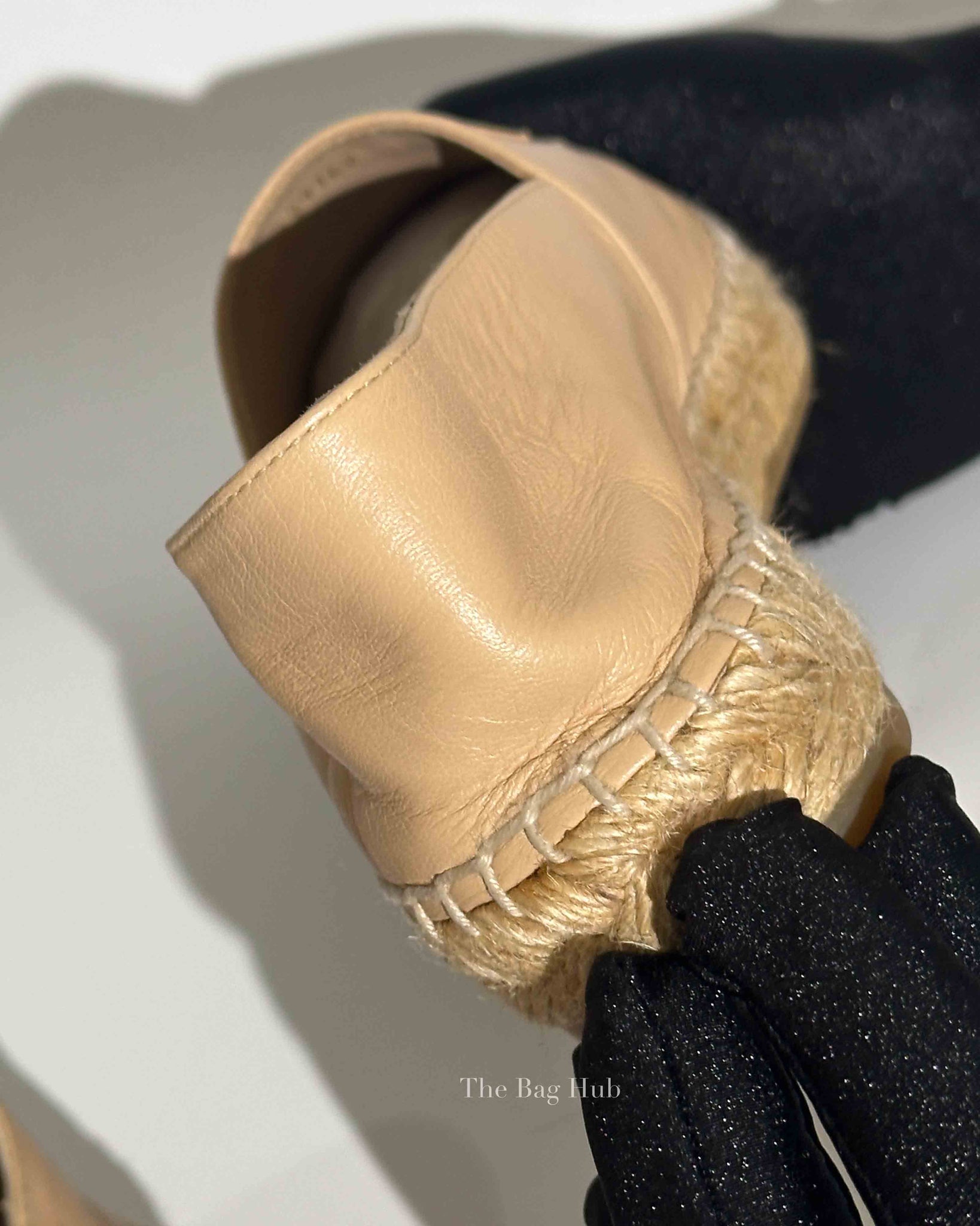 Chanel Black/Beige Lambskin CC Espadrilles Size 36C