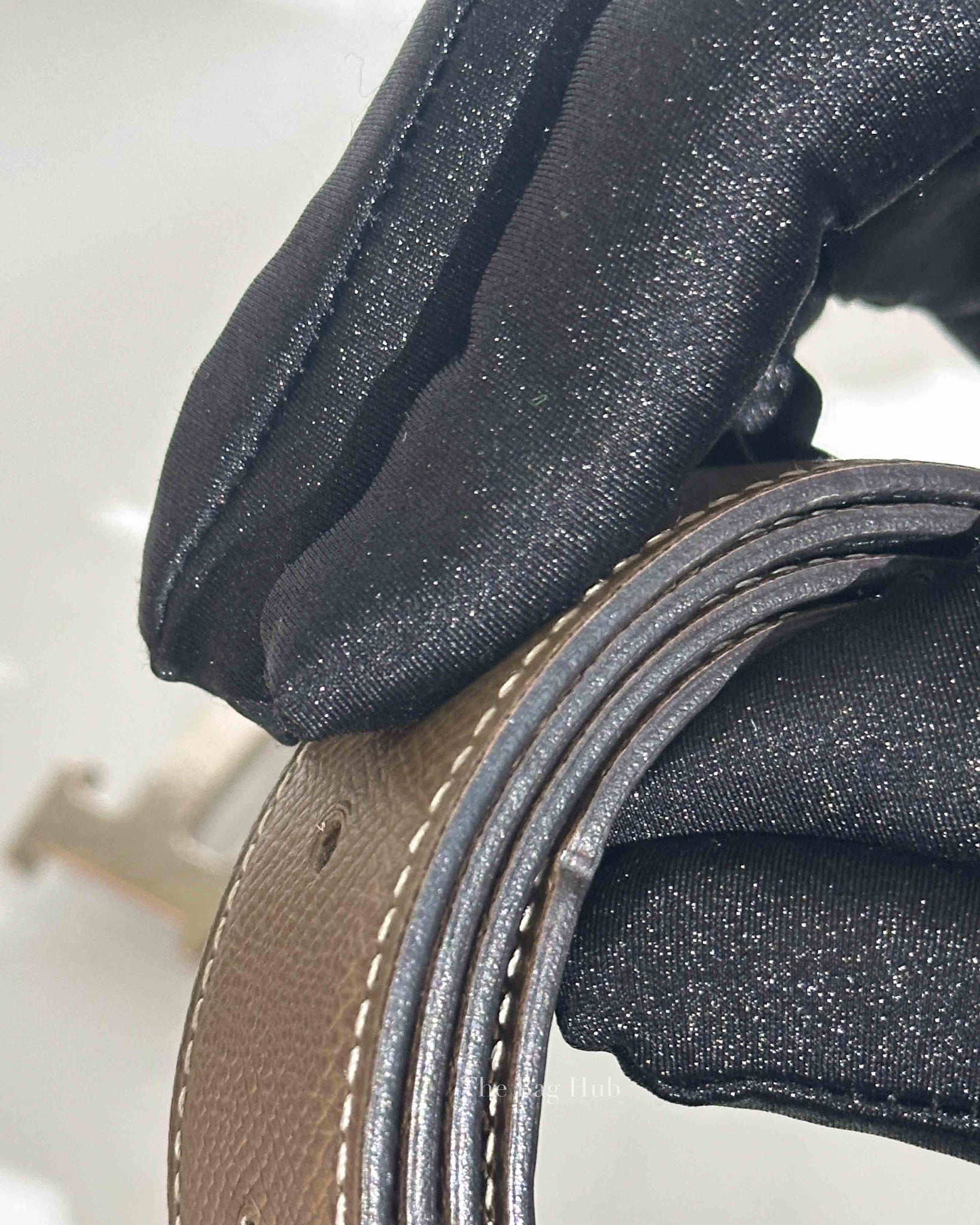 Hermes Etoupe/Noir Leather Reversible Constance Belt PHW 32mm