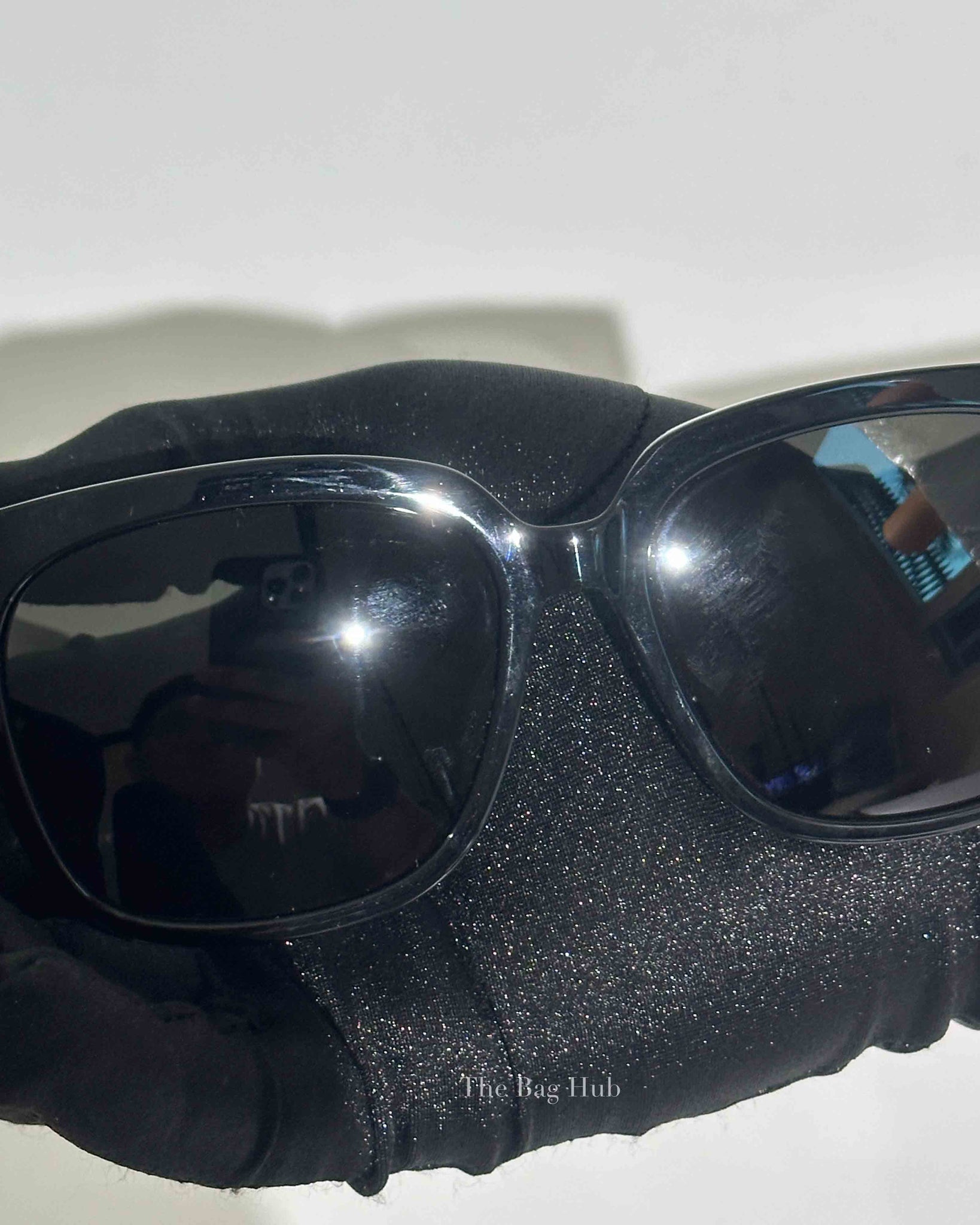 Saint Laurent Black Acetate Monogram SL M40 Square Framed Sunglasses