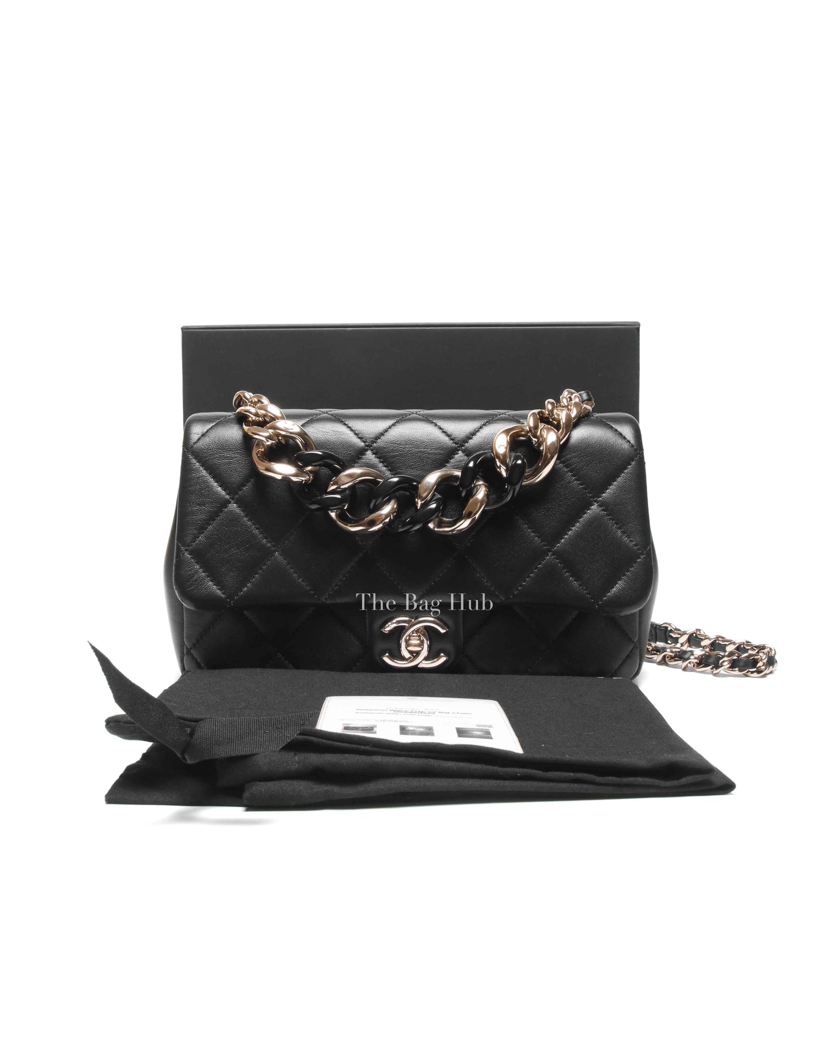 Chanel Black Lambskin Quilted Classic Flap Bag