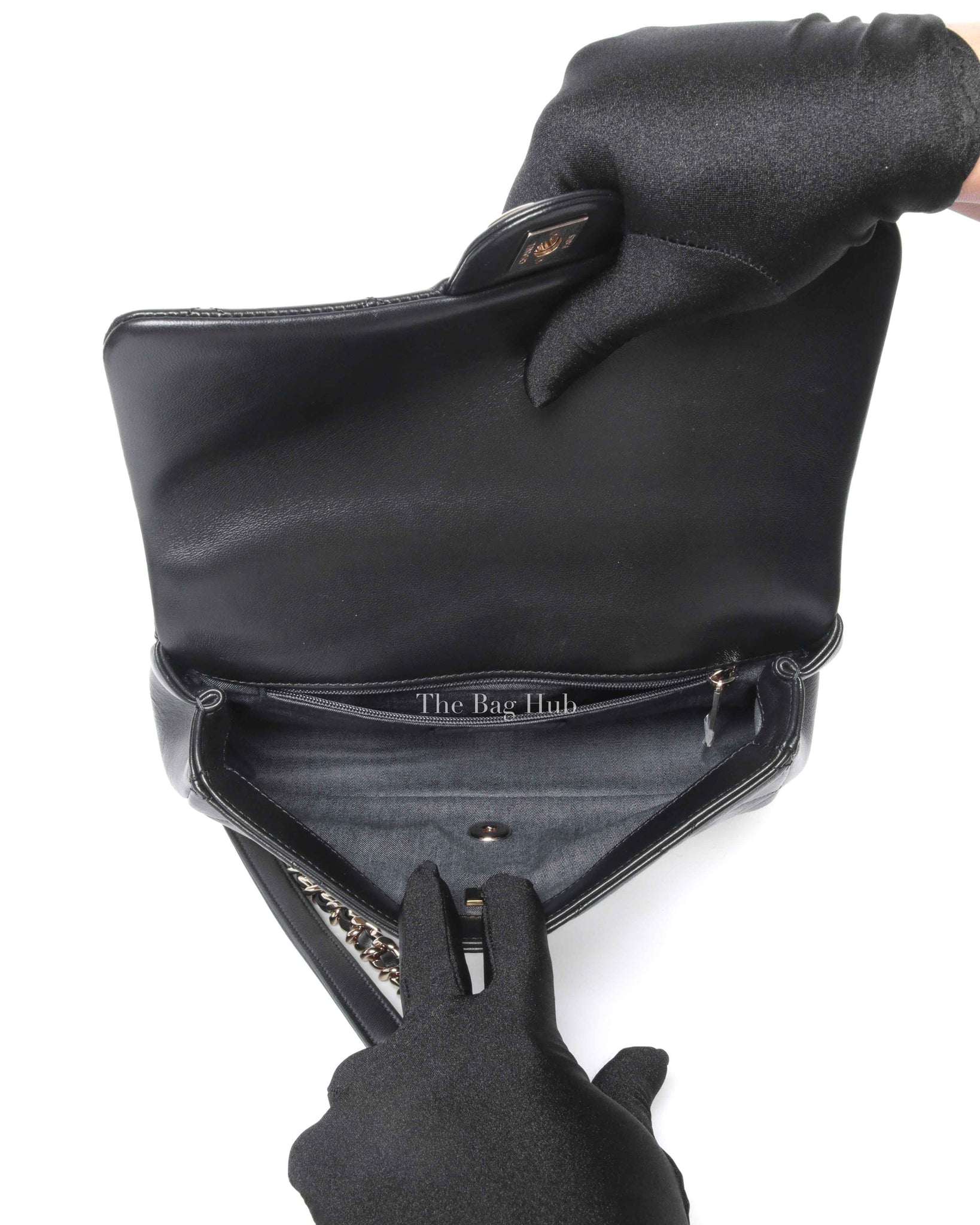 Chanel Black Lambskin Quilted Classic Flap Bag