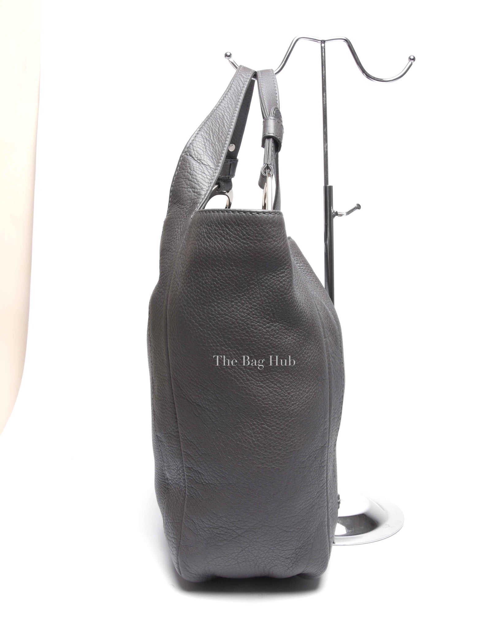 Gucci Gray Grained Calfskin Greenwich Large Tote Bag