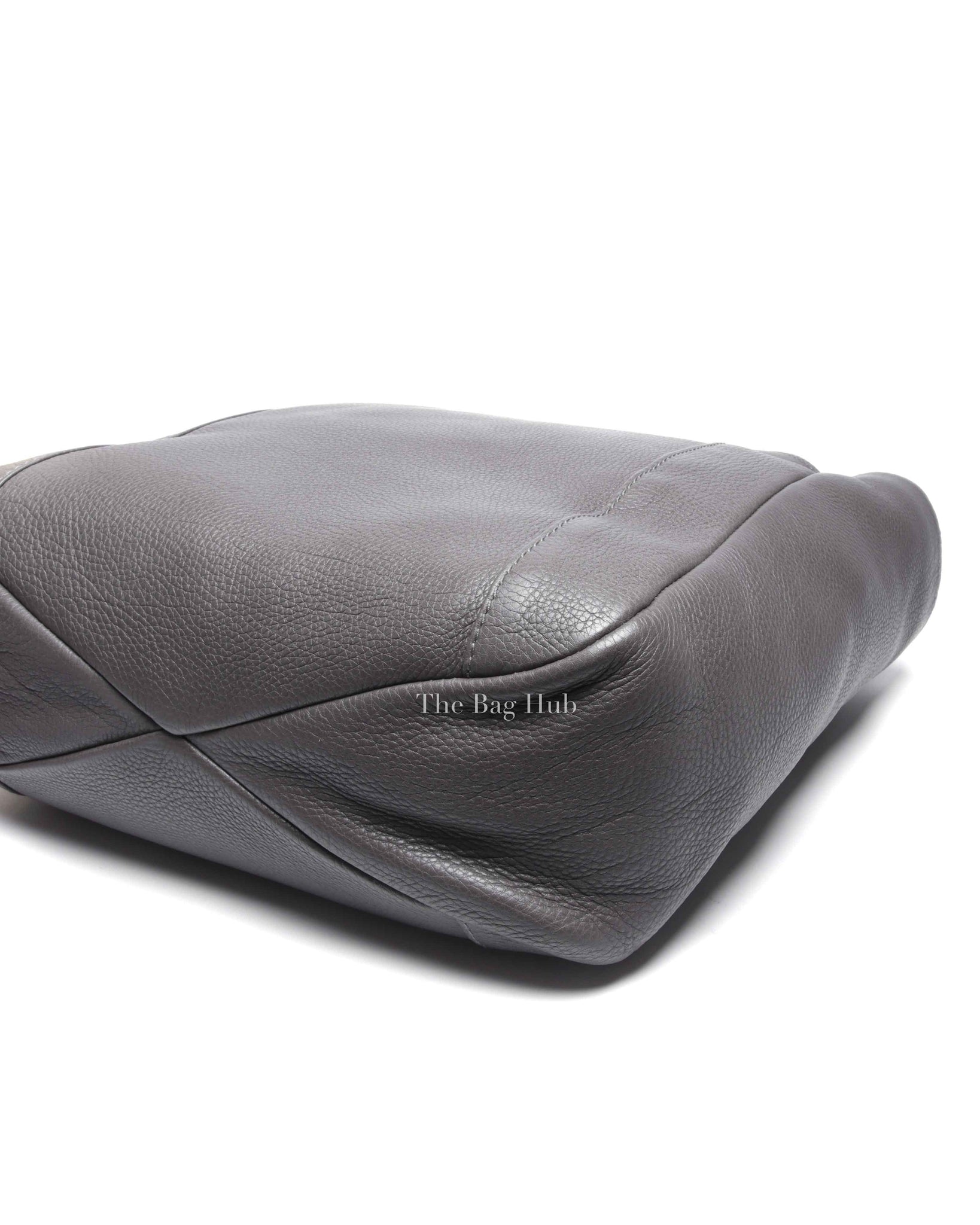 Gucci Gray Grained Calfskin Greenwich Large Tote Bag