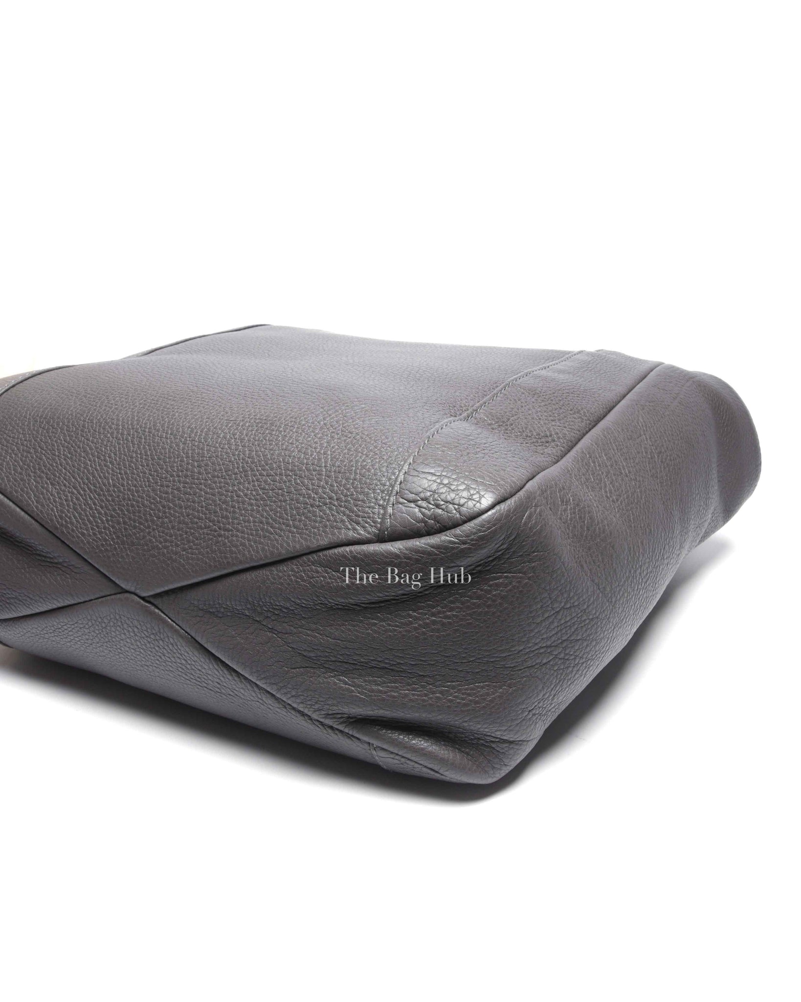 Gucci Gray Grained Calfskin Greenwich Large Tote Bag