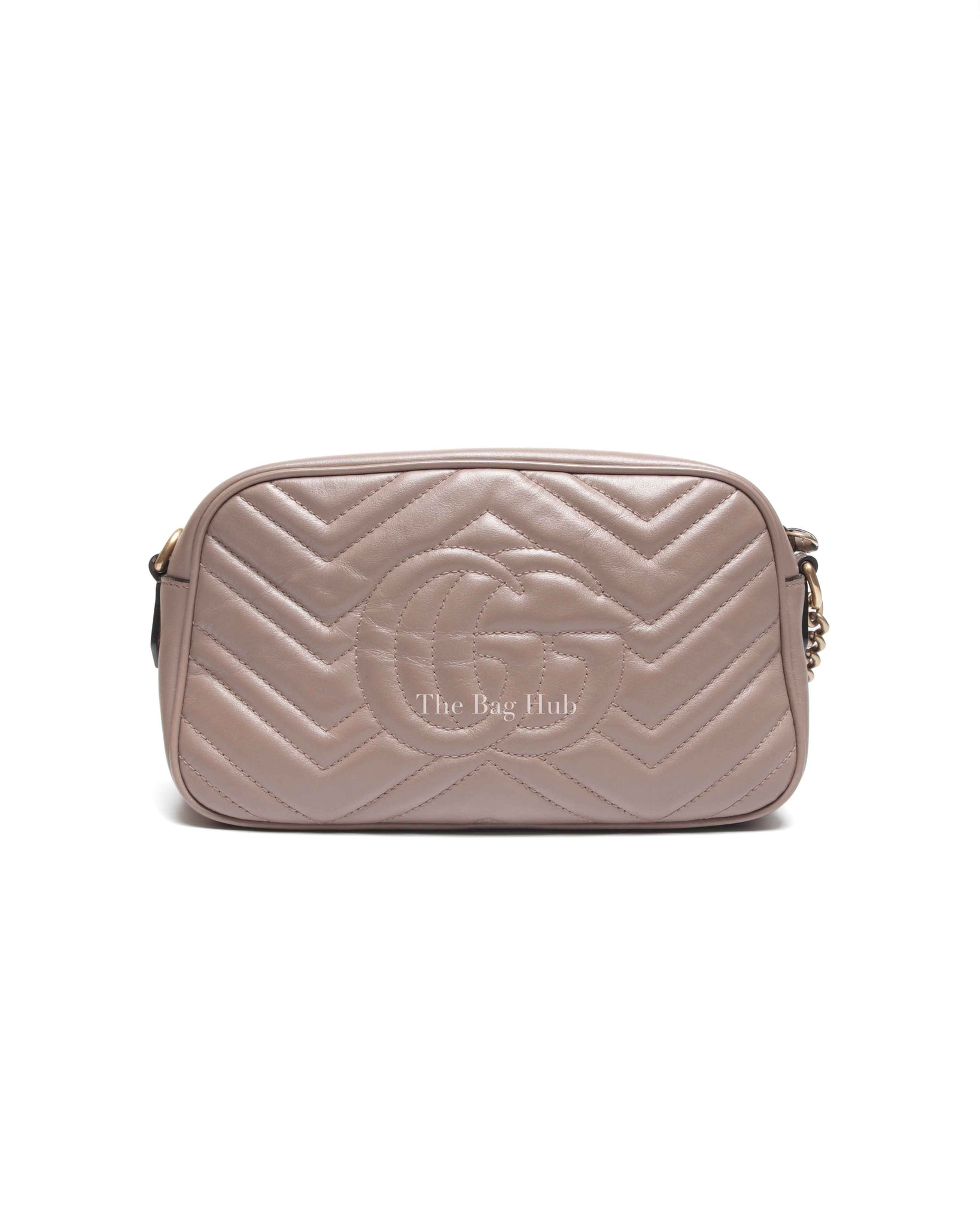 Gucci Beige Leather GG Marmont Small Camera Bag