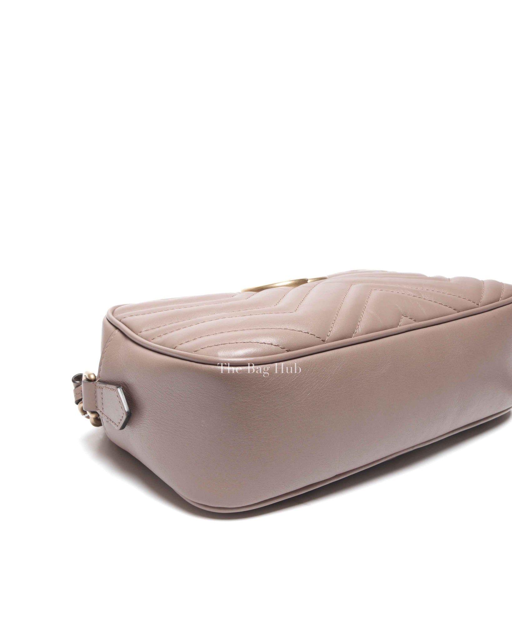 Gucci Beige Leather GG Marmont Small Camera Bag