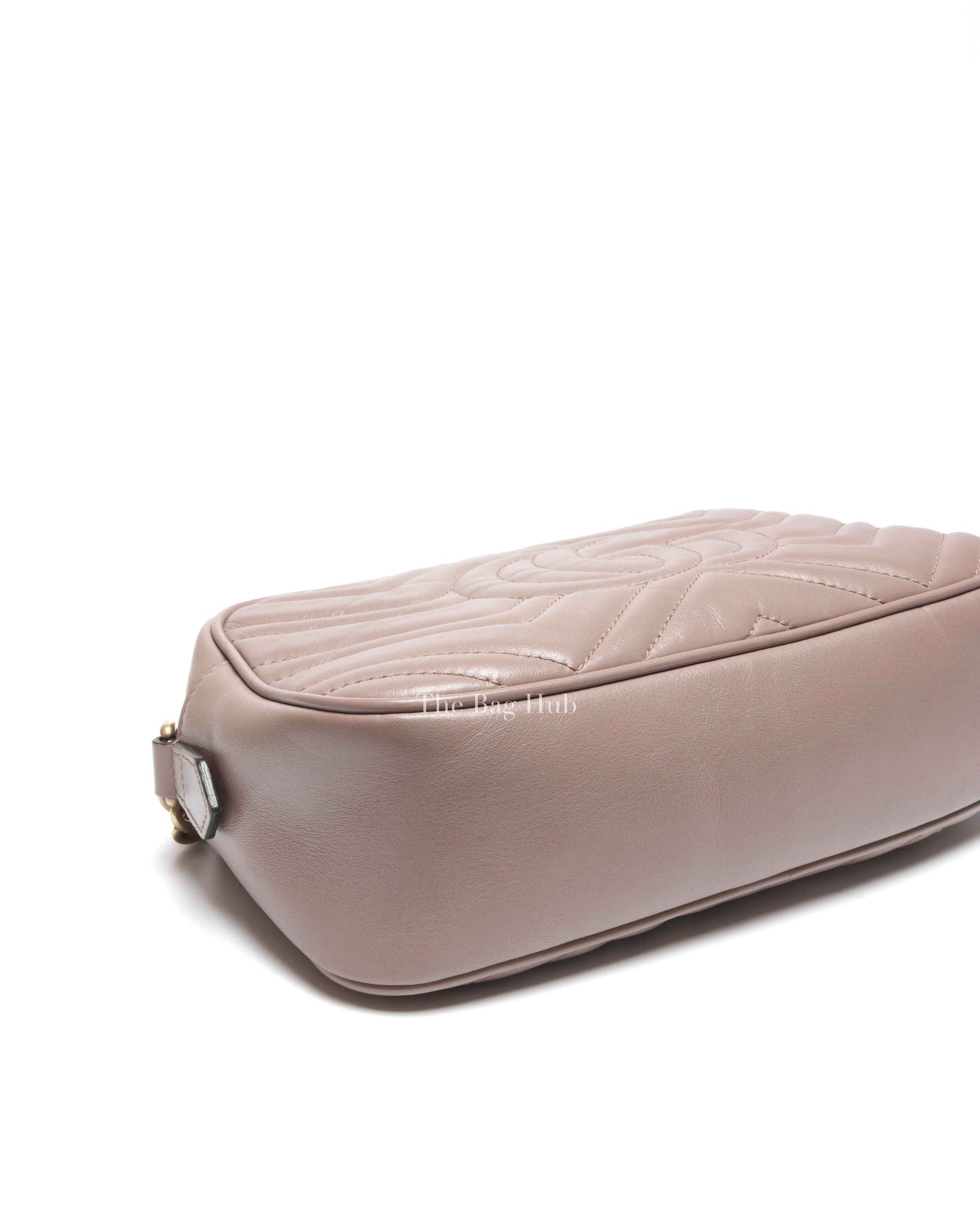 Gucci Beige Leather GG Marmont Small Camera Bag