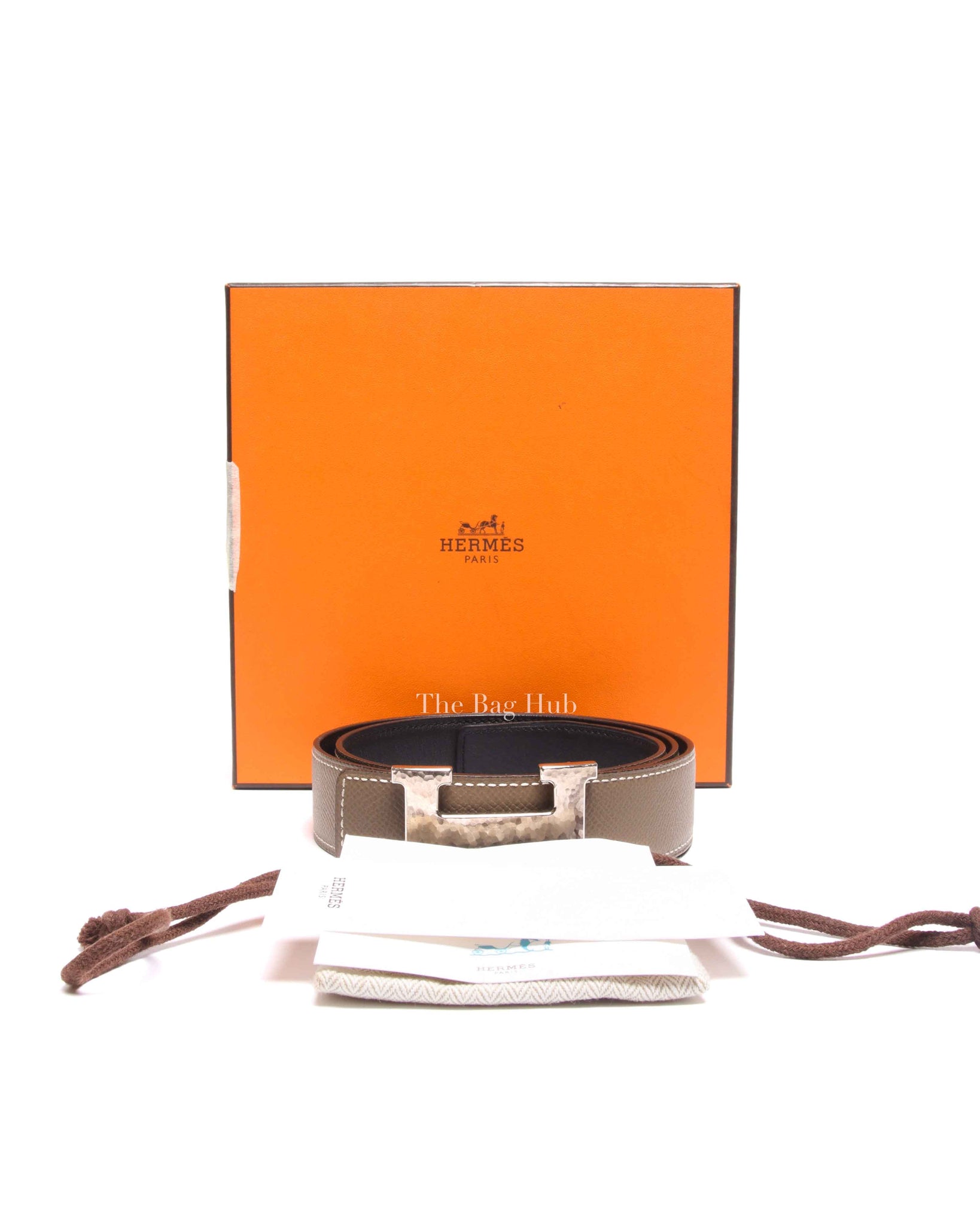 Hermes Etoupe/Noir Leather Reversible Constance Belt PHW 32mm