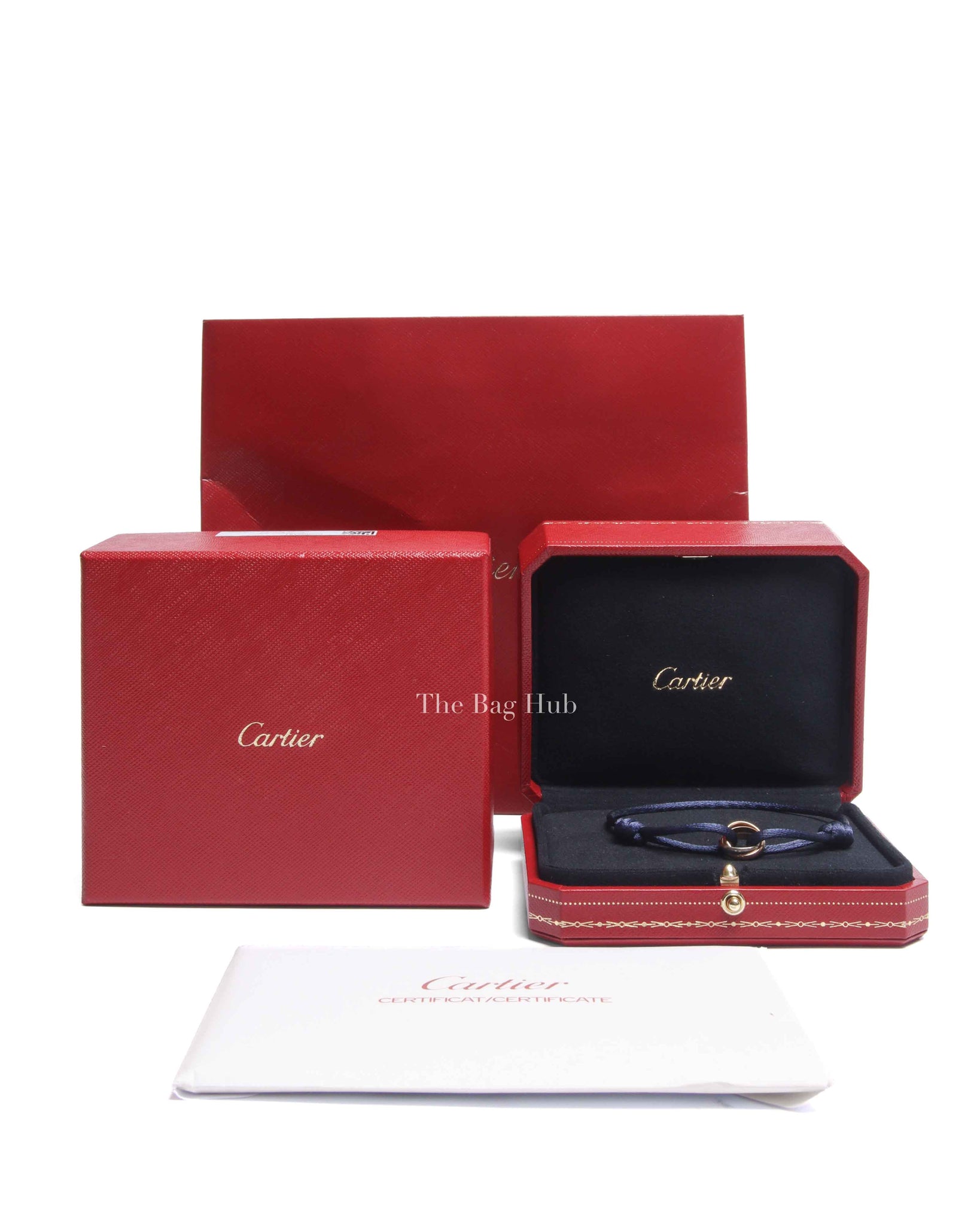 Cartier Blue 18k Gold Three-Toned Trinity Cord Bracelet