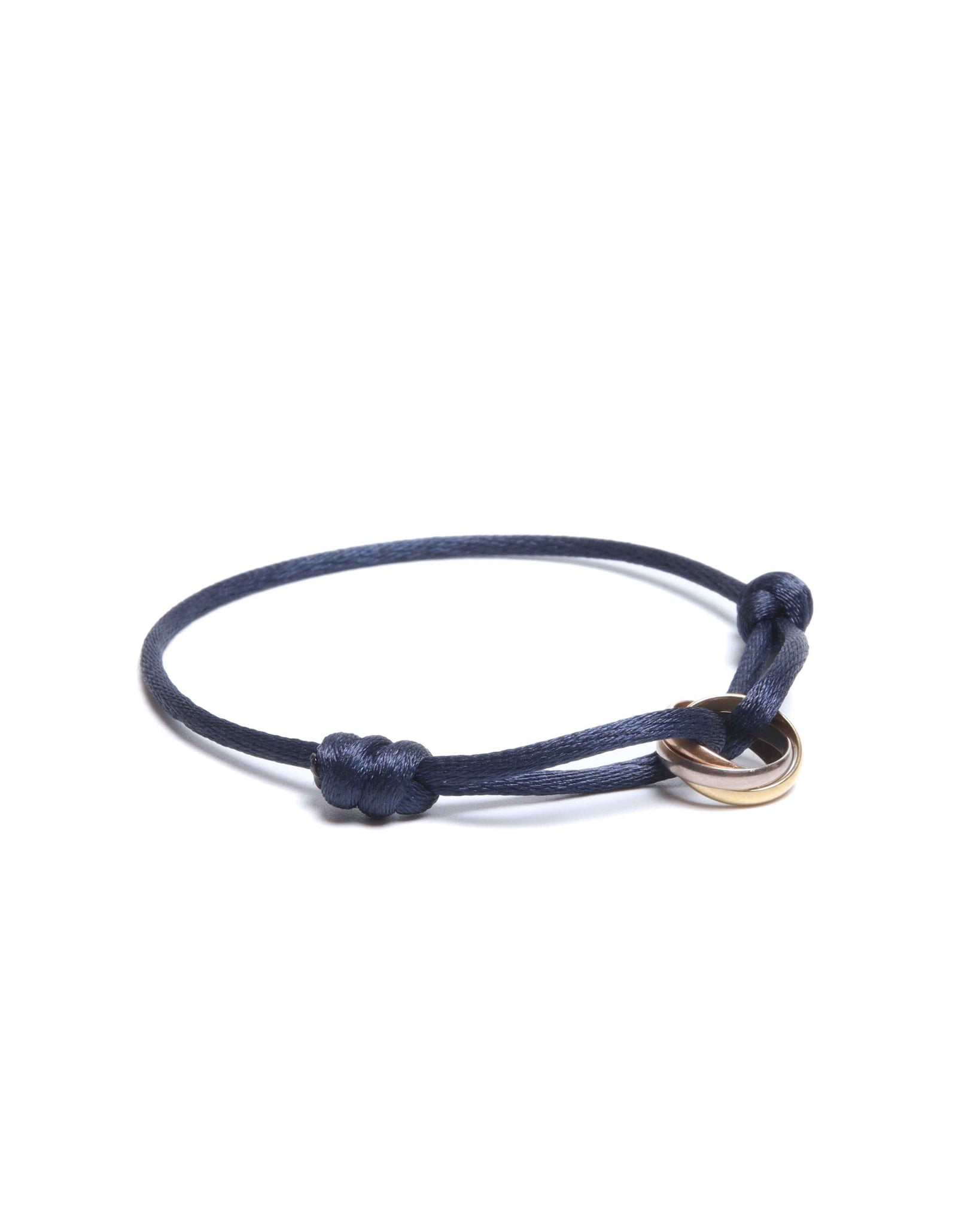Cartier Blue 18k Gold Three-Toned Trinity Cord Bracelet