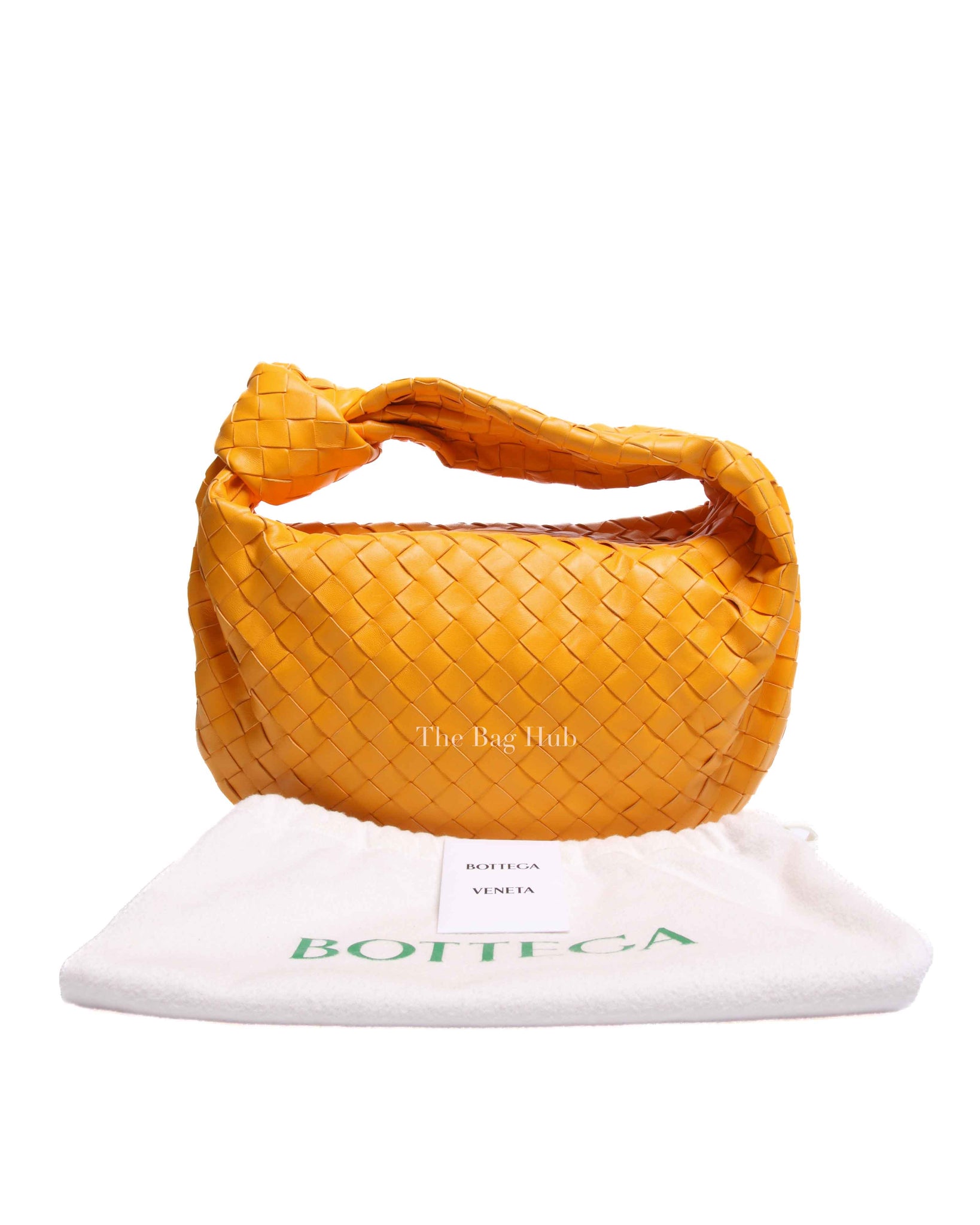 Bottega Veneta Orange Intrecciato Leather Teen Jodie Bag