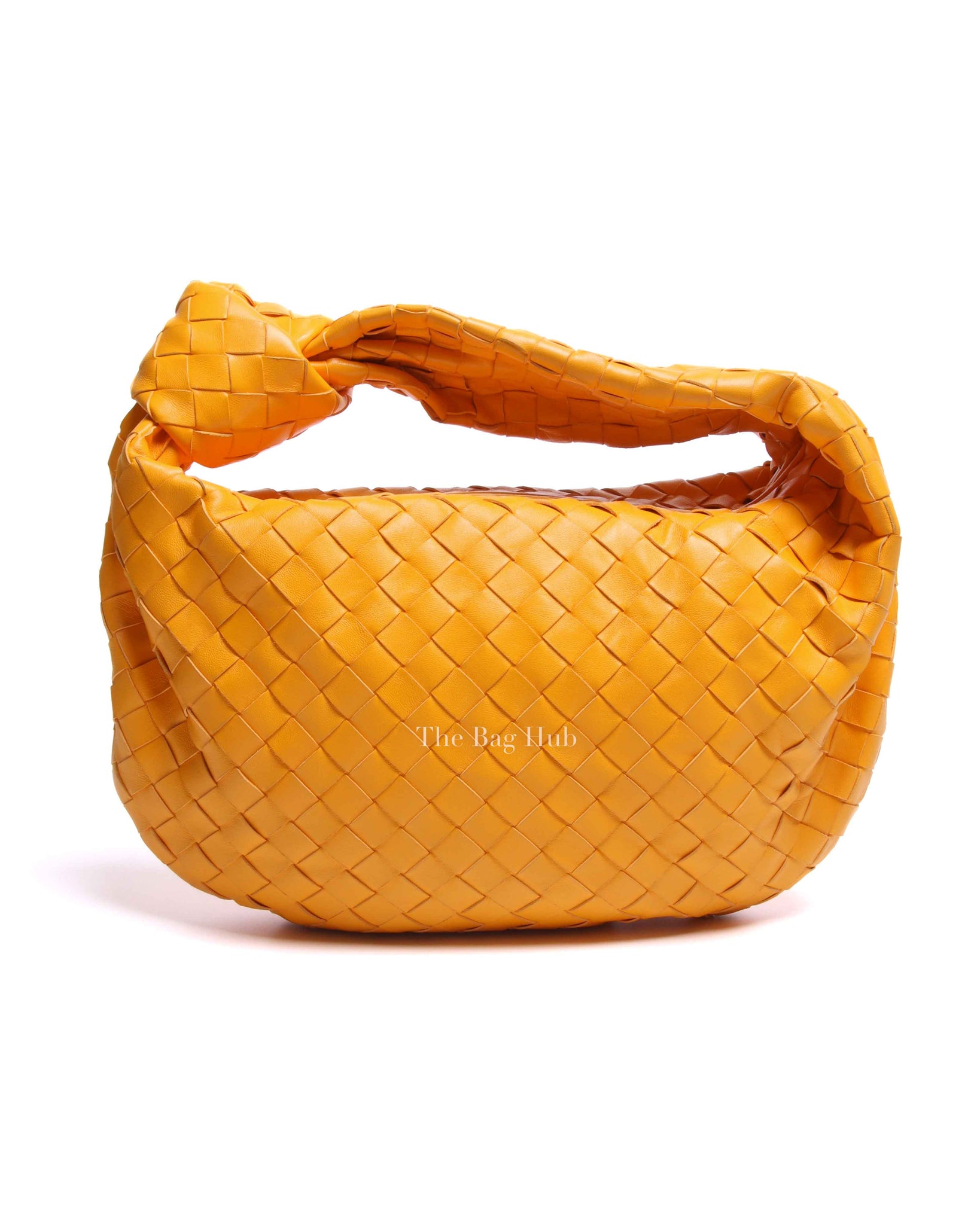 Bottega Veneta Orange Intrecciato Leather Teen Jodie Bag