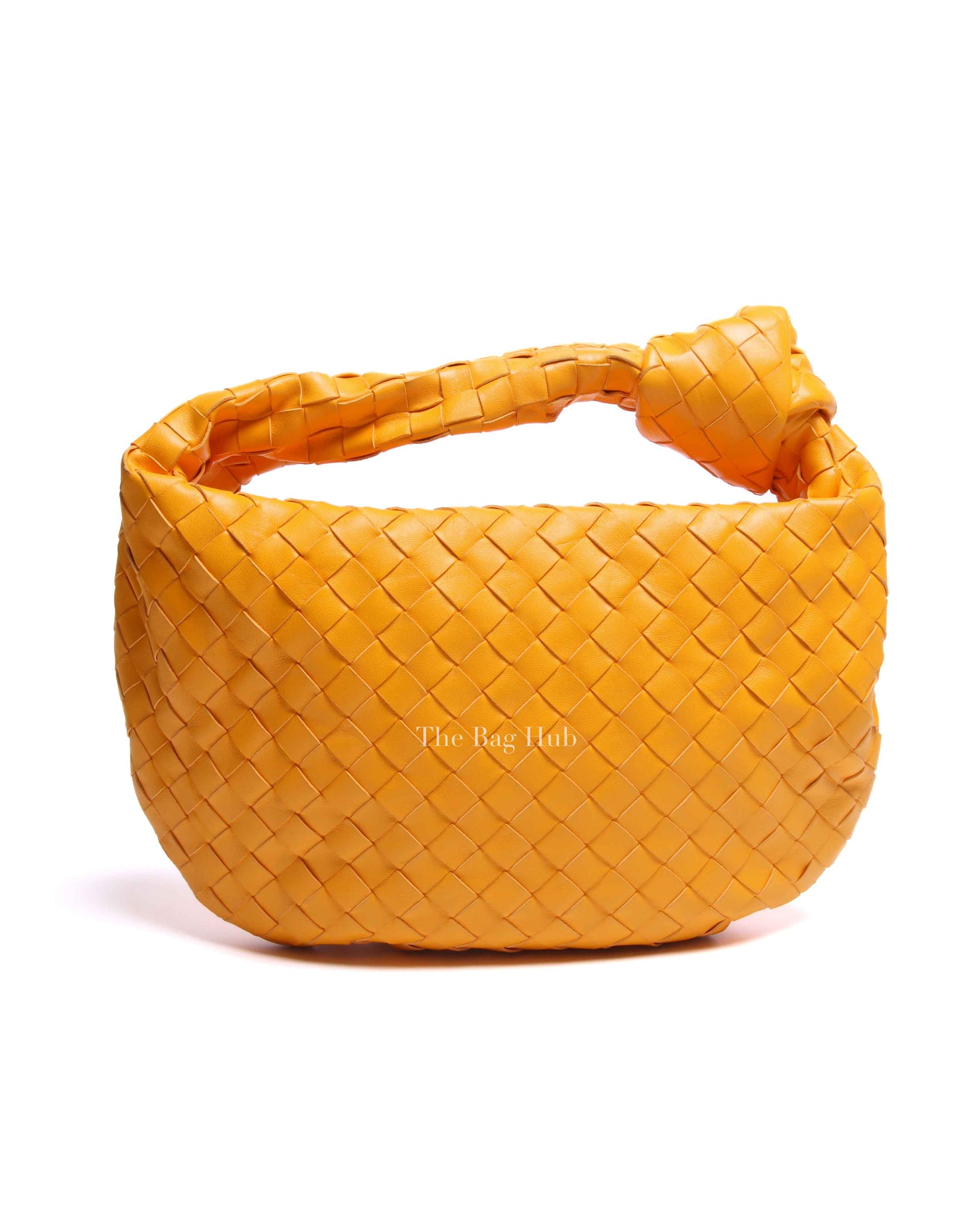 Bottega Veneta Orange Intrecciato Leather Teen Jodie Bag