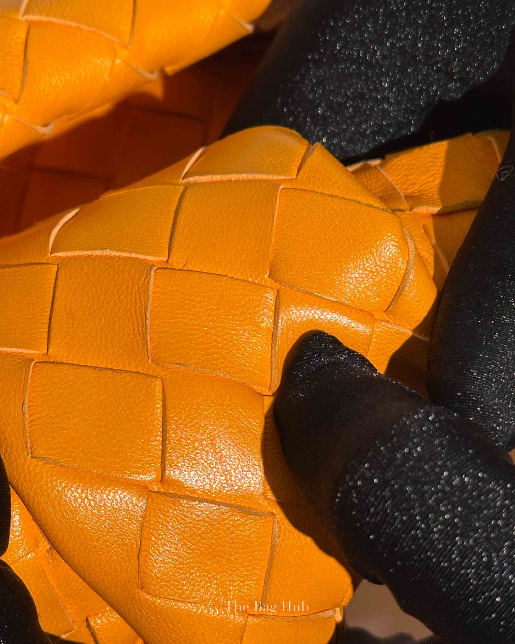 Bottega Veneta Orange Intrecciato Leather Teen Jodie Bag