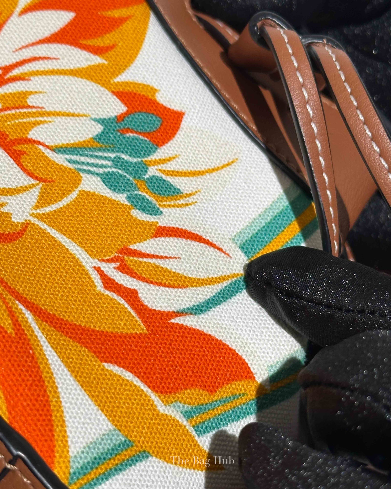 Loewe x Paula Ibiza Tan/Floral Print Leather Hammock Mini Bag