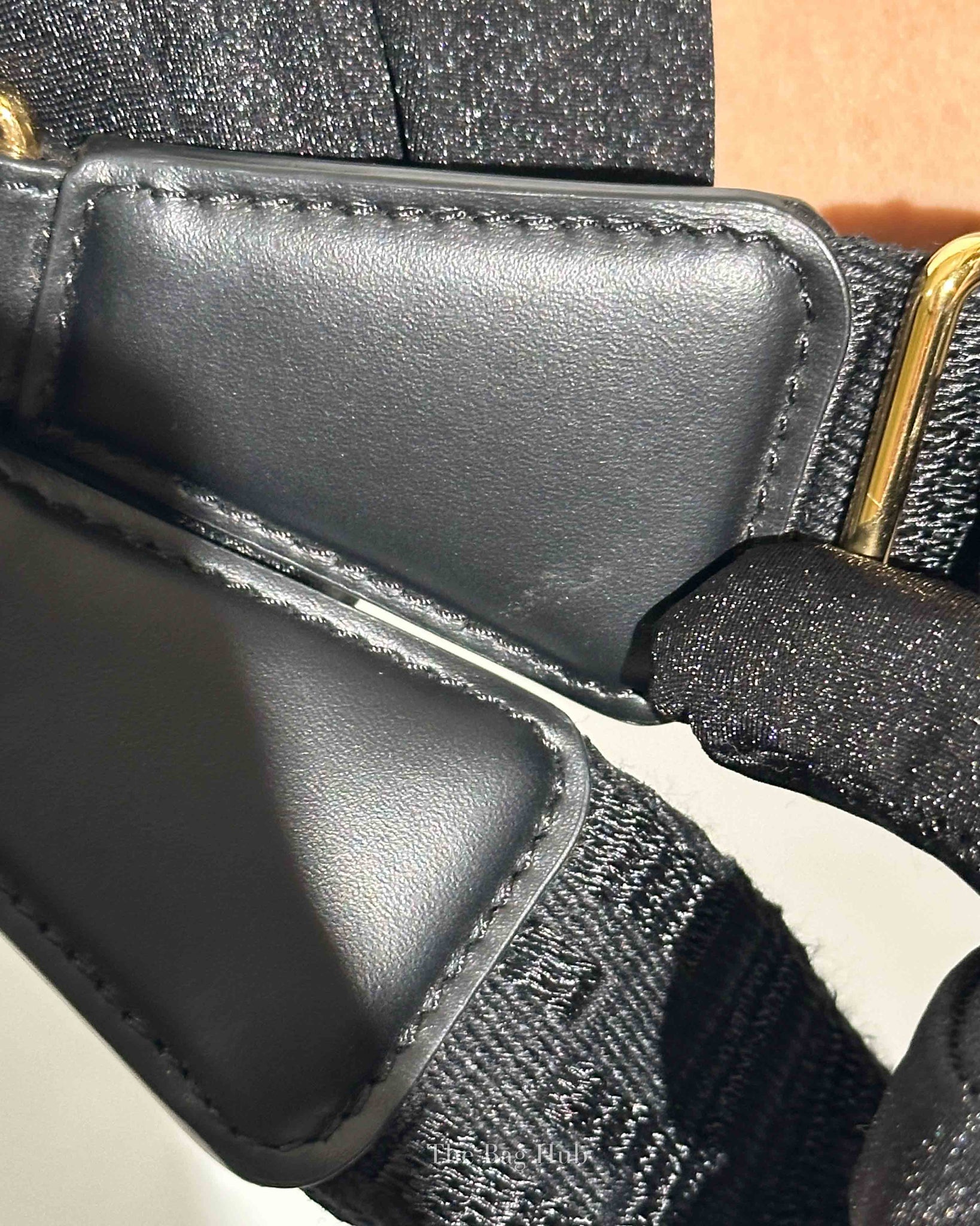 Fendi Black FF Jacquard Webbing Shoulder You Strap