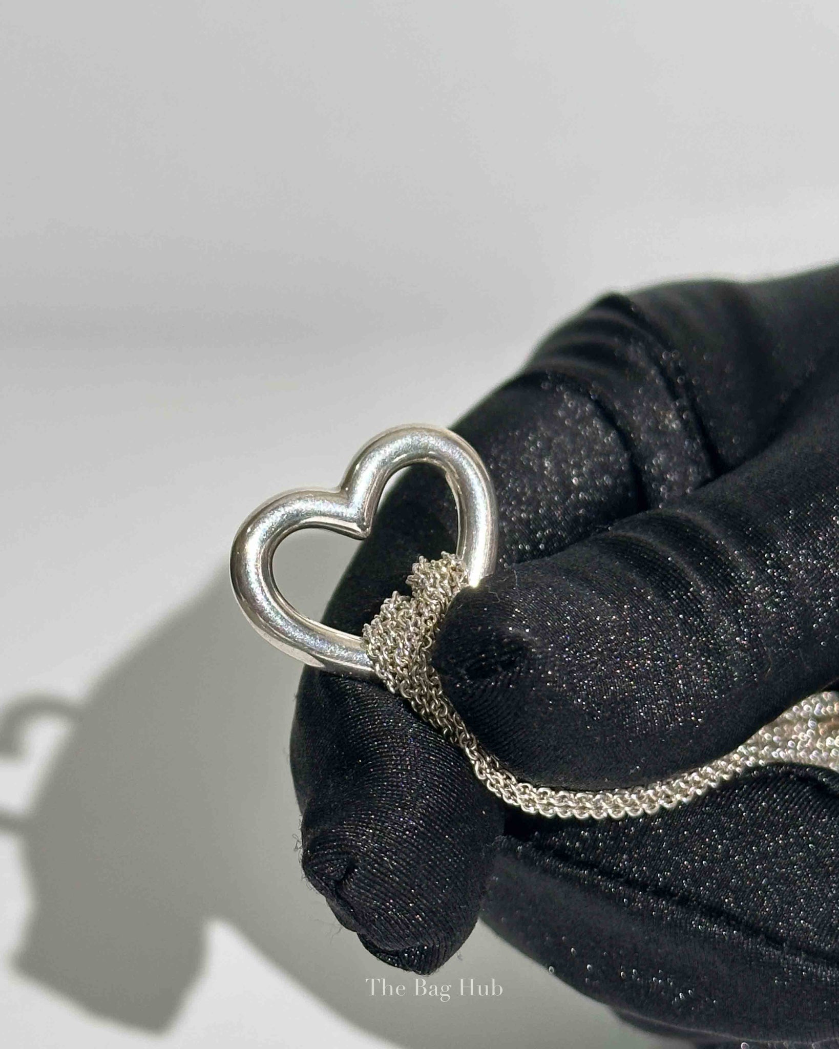 Tiffany & Co. Sterling Silver Open Heart Multi Chain Toggle Bracelet