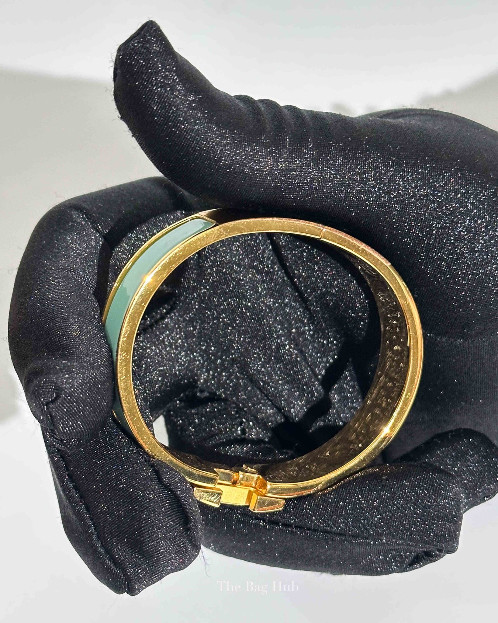 Hermes Bleu Polaire Enamel Clic H Bracelet PM