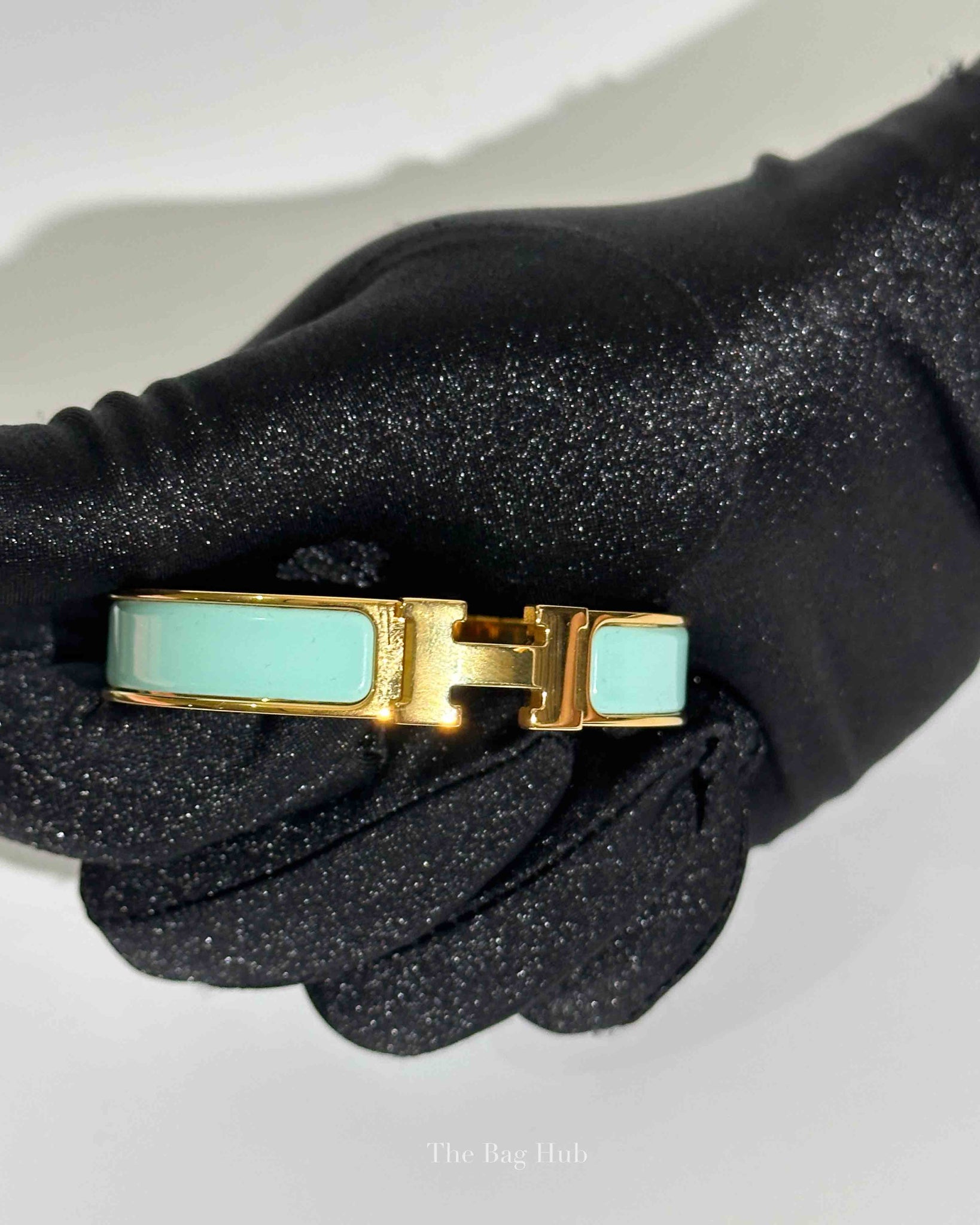 Hermes Bleu Polaire Enamel Clic H Bracelet PM