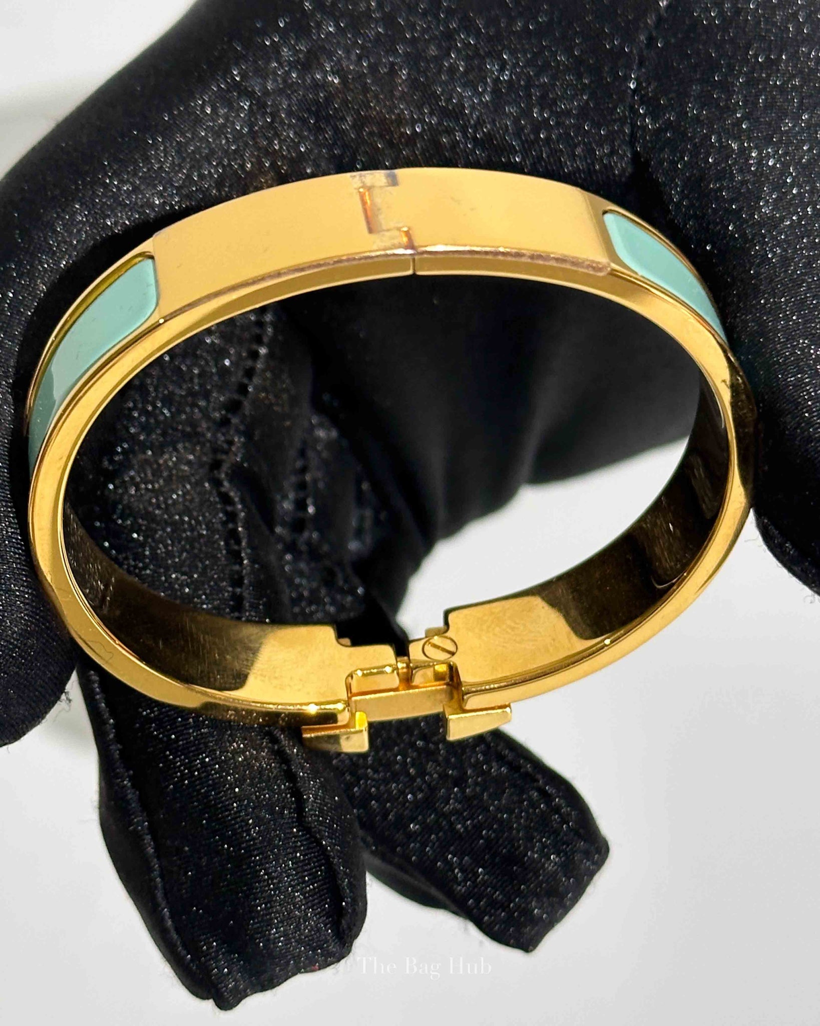 Hermes Bleu Polaire Enamel Clic H Bracelet PM