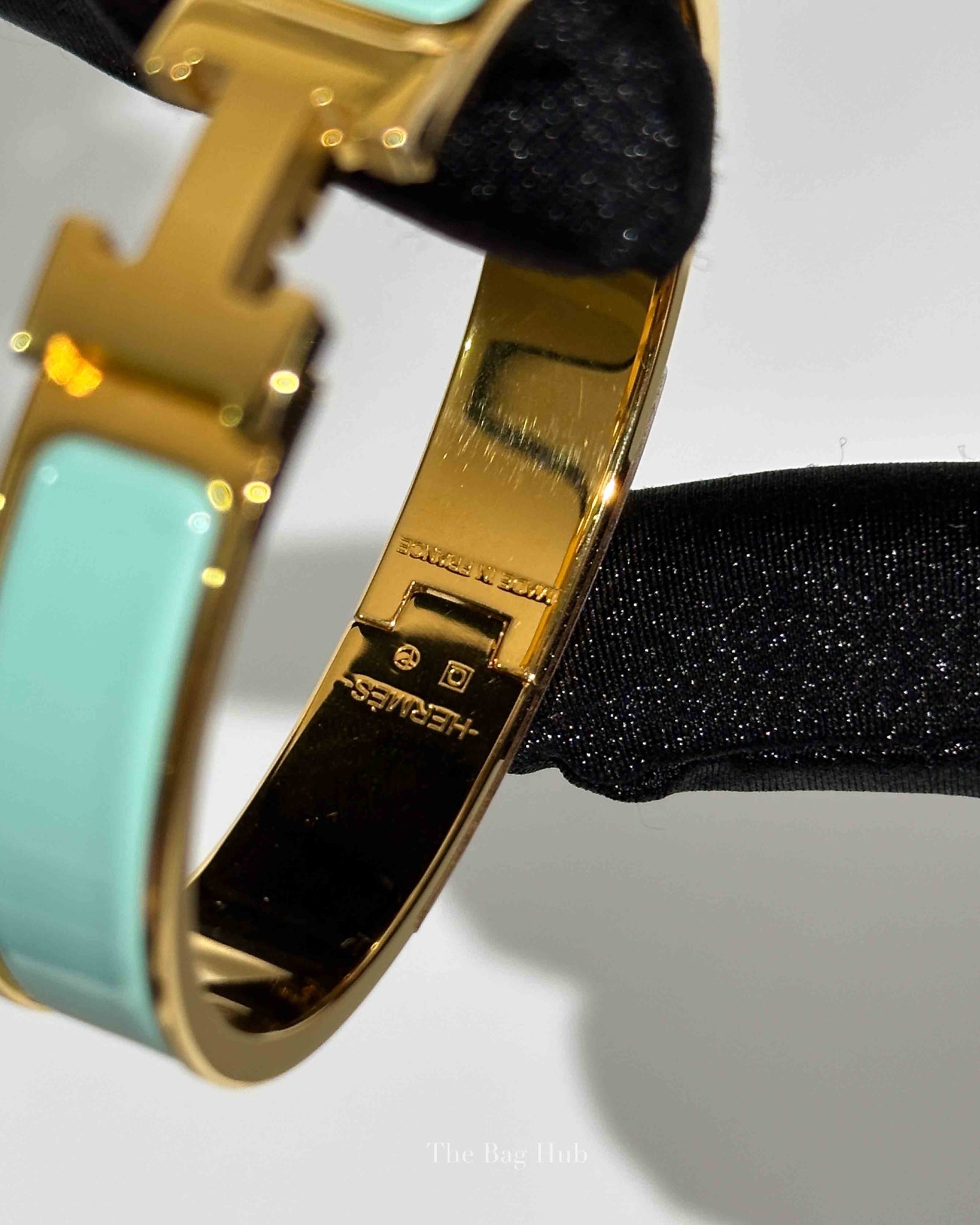 Hermes Bleu Polaire Enamel Clic H Bracelet PM