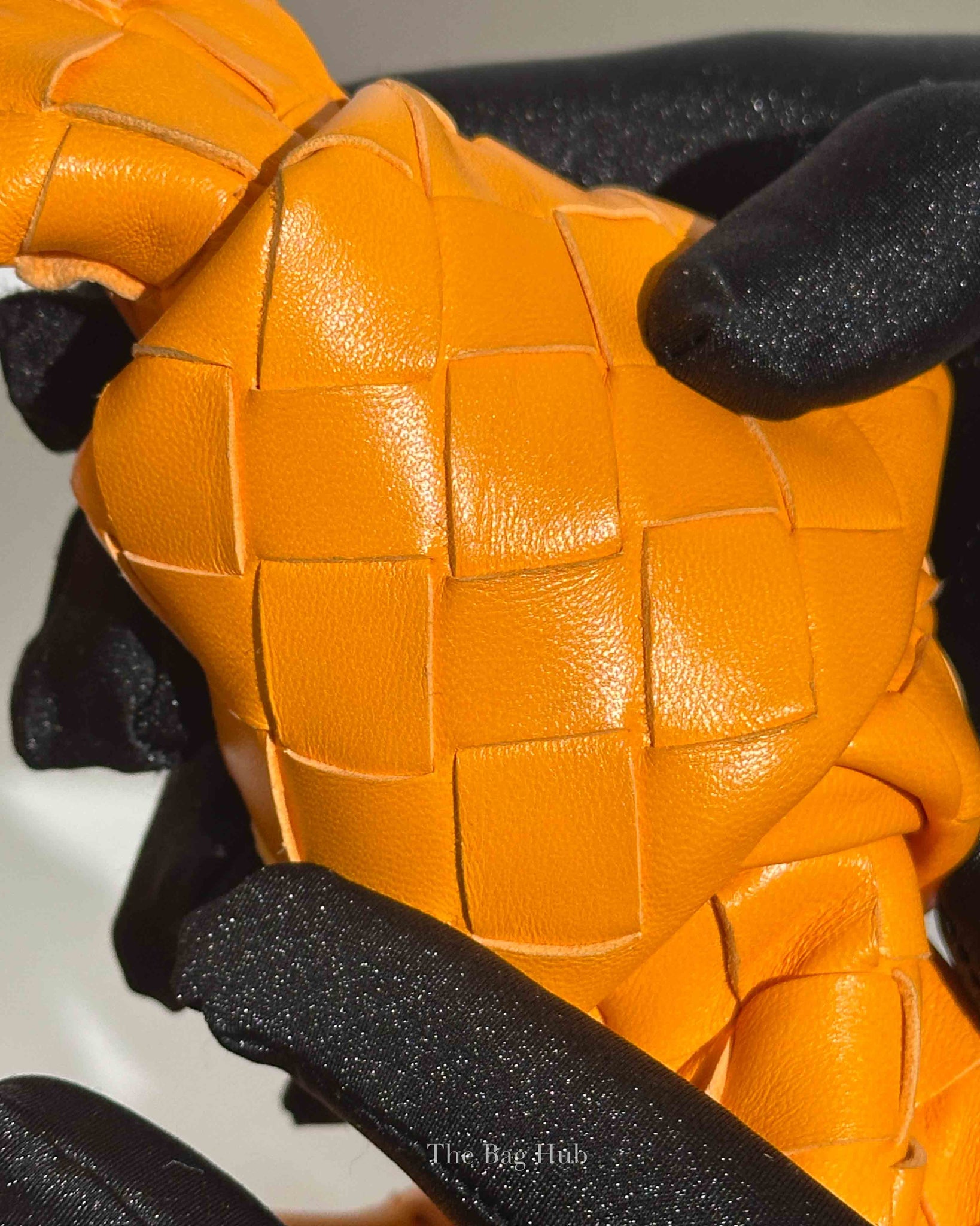 Bottega Veneta Orange Intrecciato Leather Teen Jodie Bag