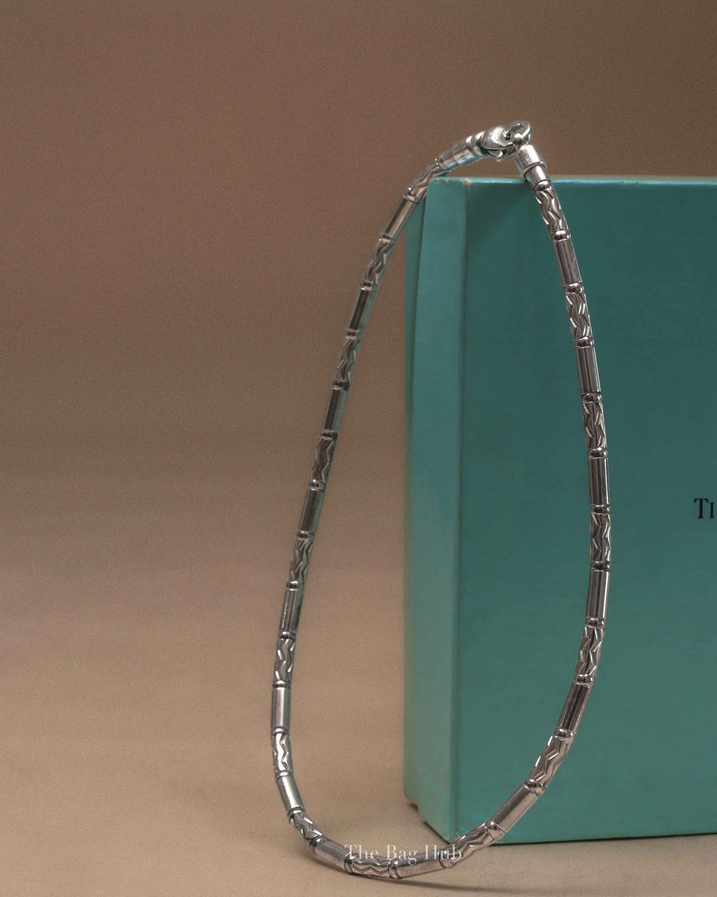 Tiffany & Co. Sterling Silver Aztec Etched Zigzag Necklace