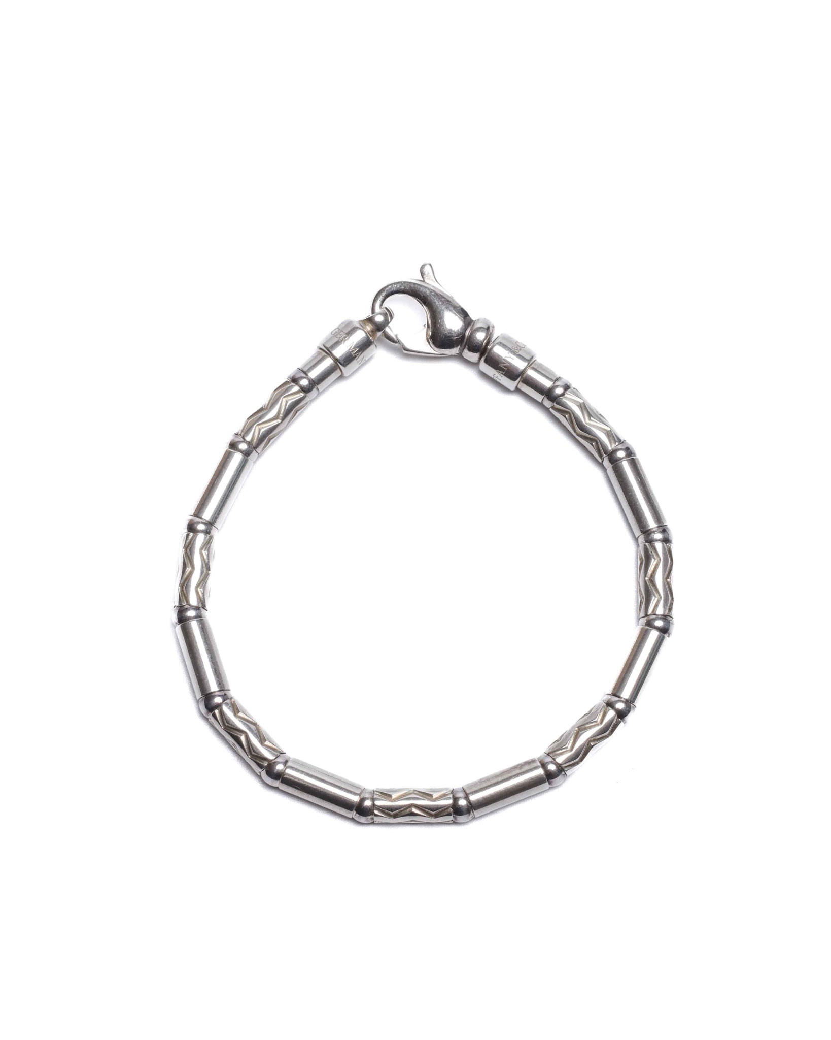 Tiffany & Co. Sterling Silver Hematite Aztec Etched Zigzag Bracelet