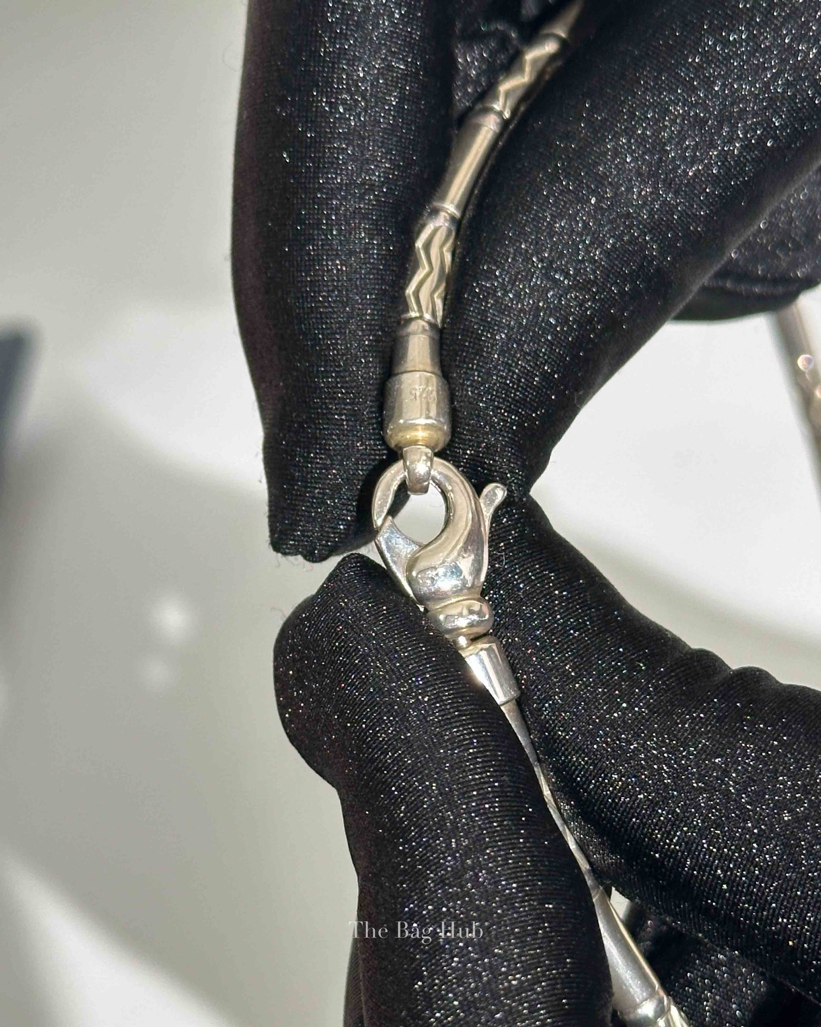 Tiffany & Co. Sterling Silver Aztec Etched Zigzag Necklace